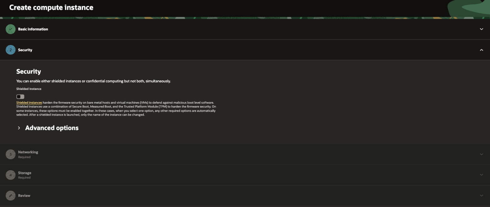 Picture 19. Security settings - use the defaults unless required otherwise