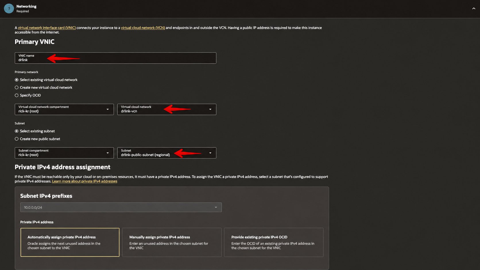 그림 20. 기존 data-relay-vcn과 data-relay-public-subnet 선택