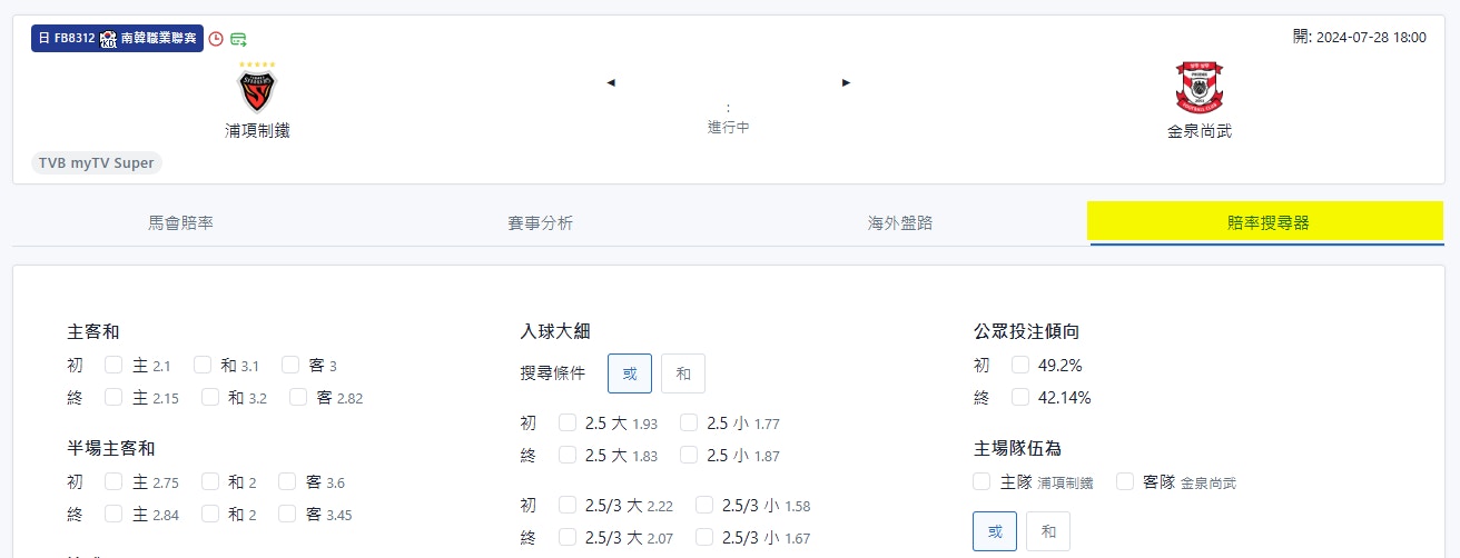賠率搜尋器入口