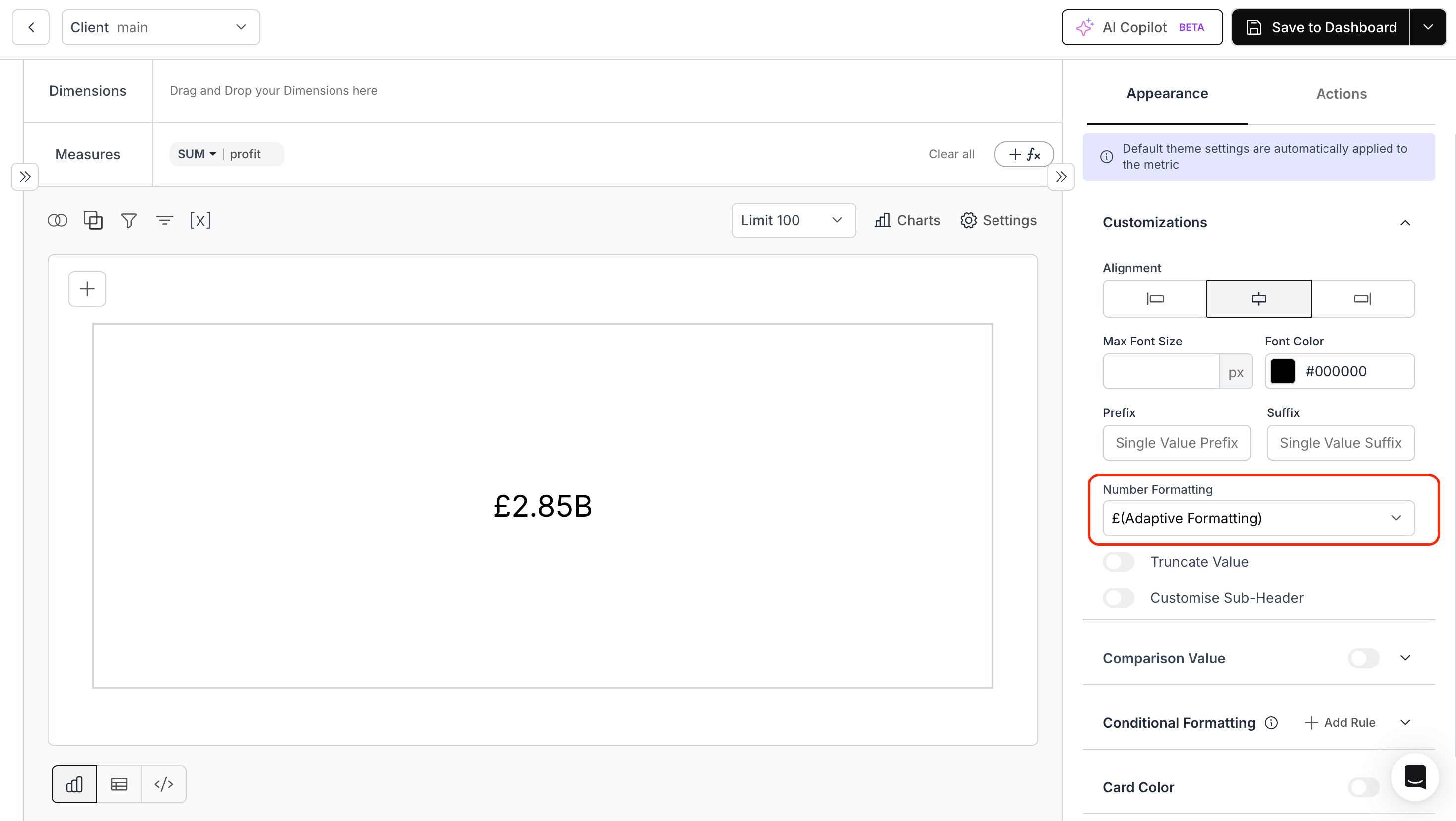 GBP Formatting Option