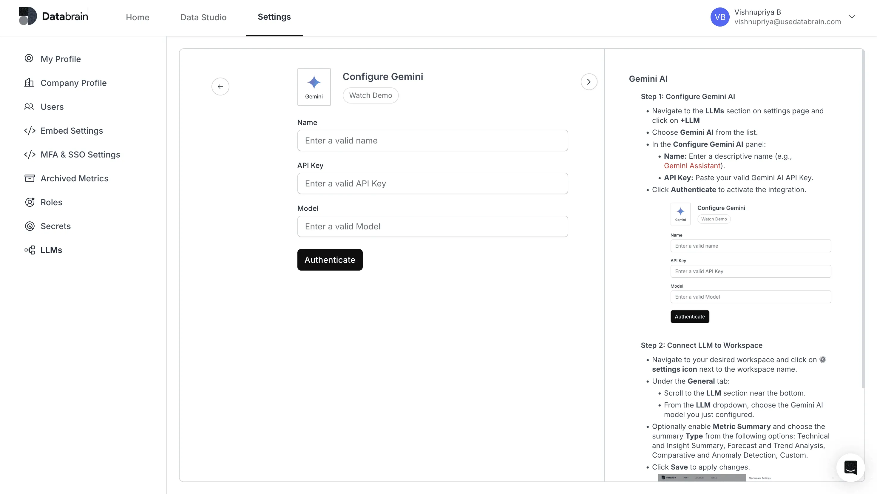 Configure Gemini