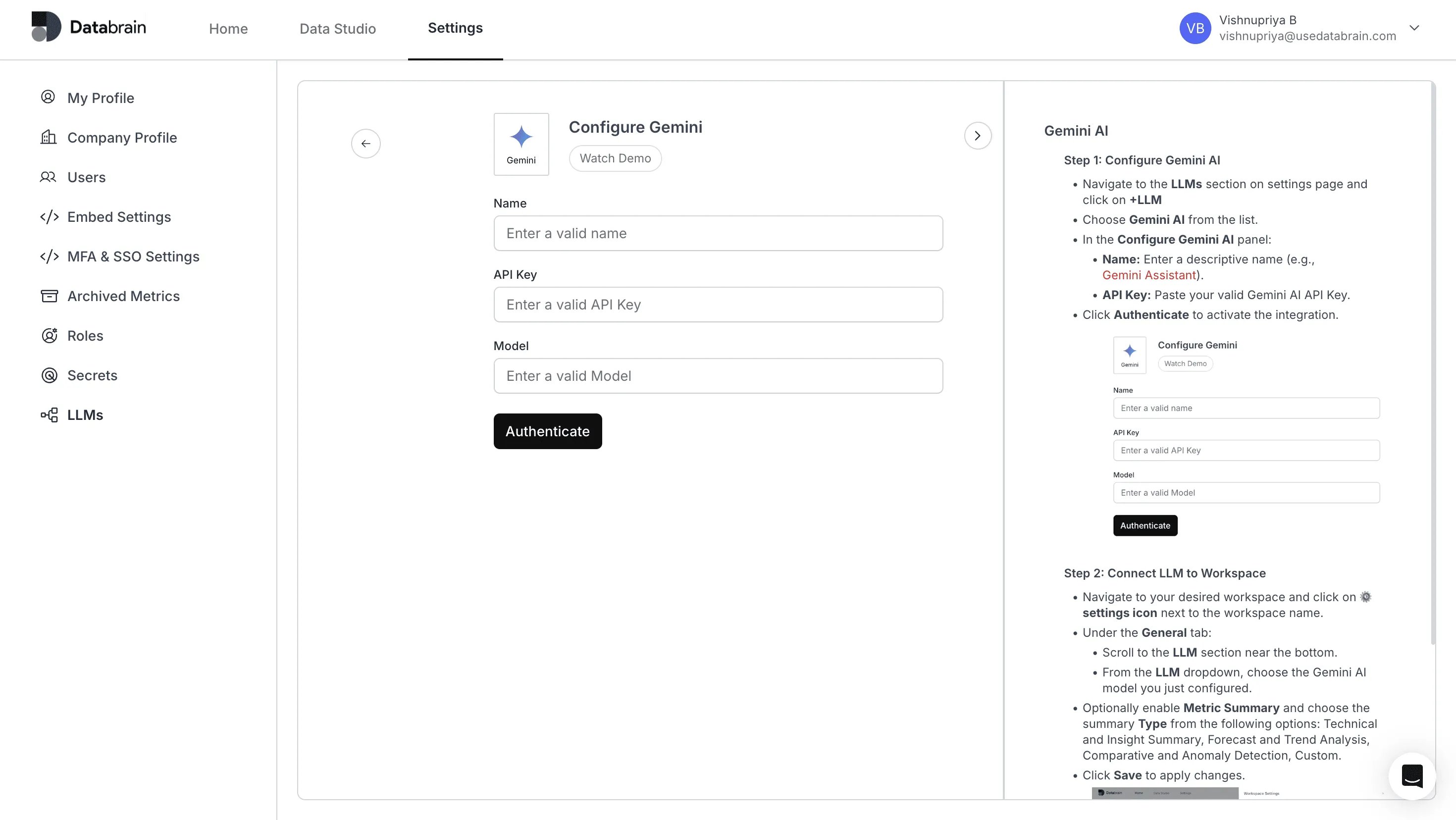 Configure Gemini