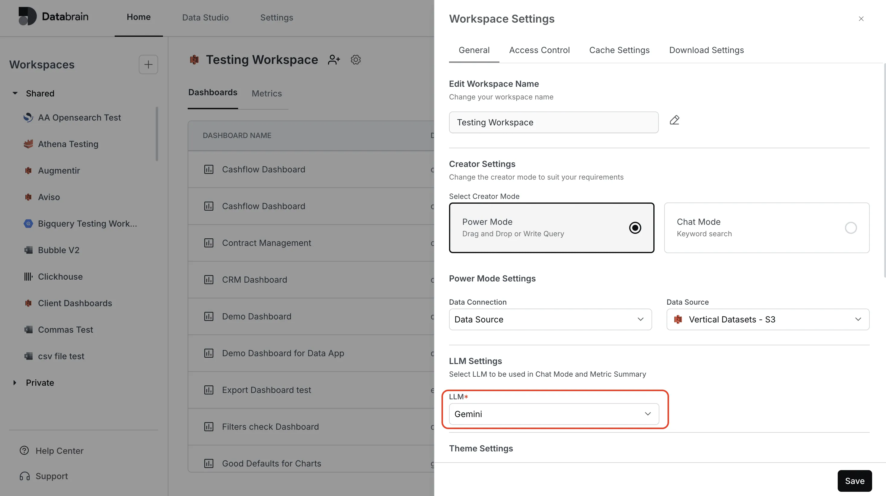 Workspace Settings