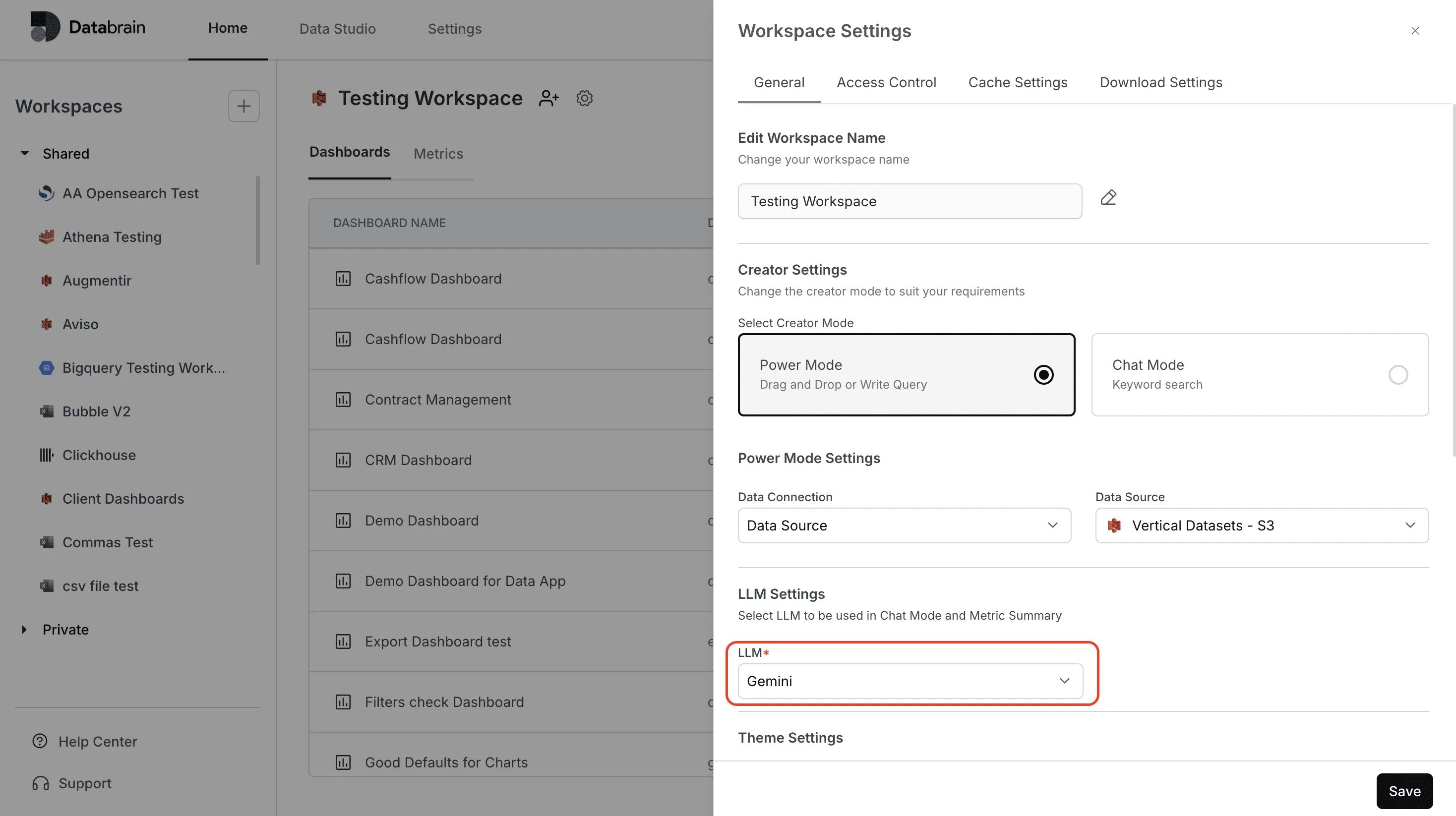 Workspace Settings