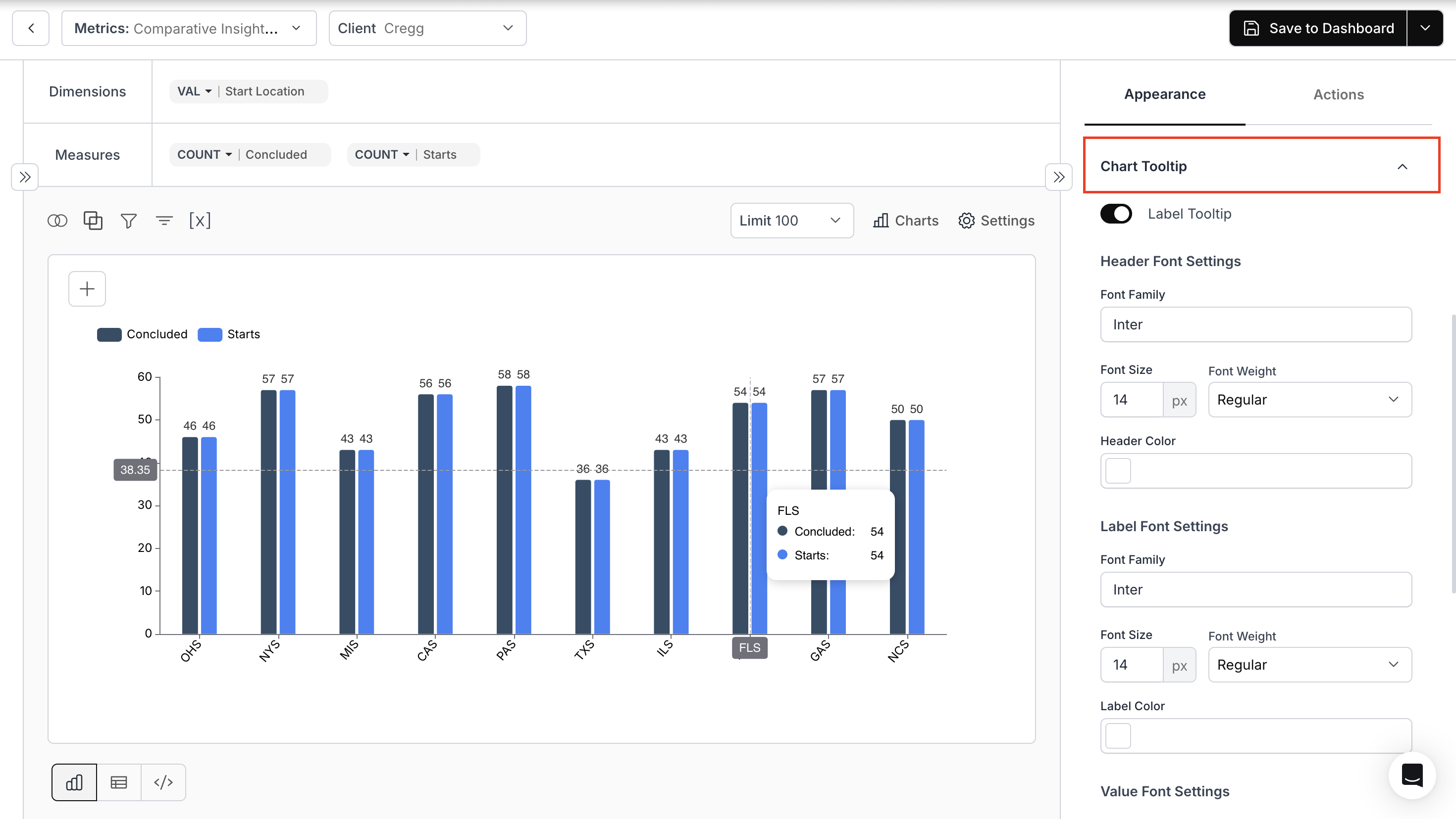 Tooltip customization interface screenshot