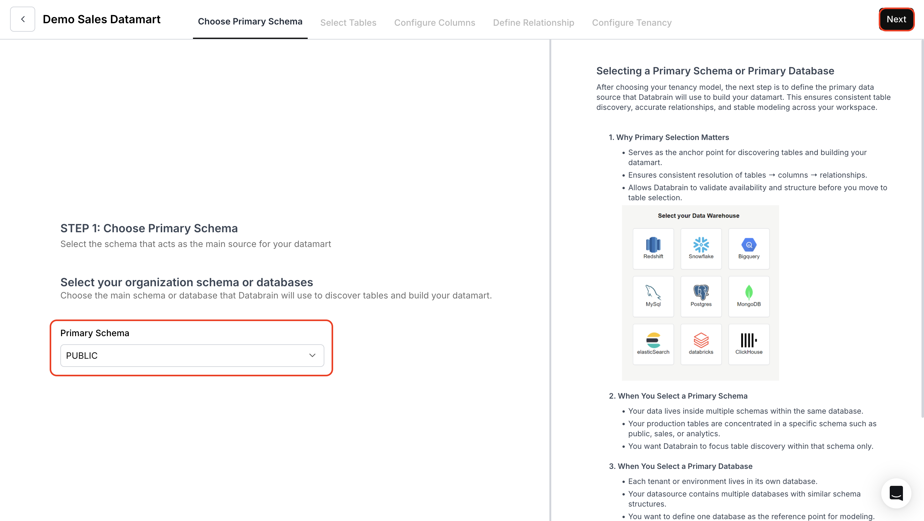 Choose Primary Schema