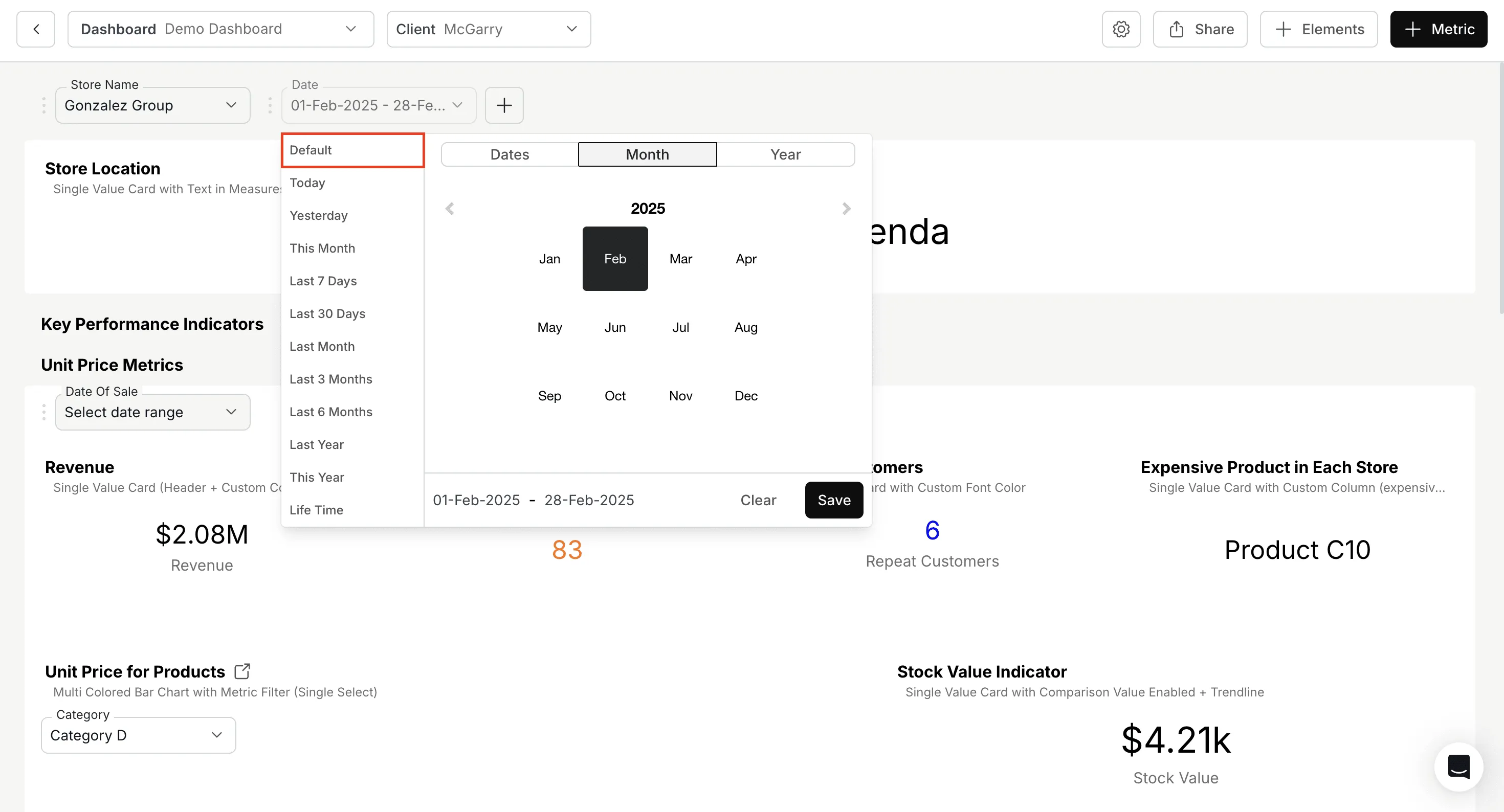 Revert to Default Date - Dashboard Filter