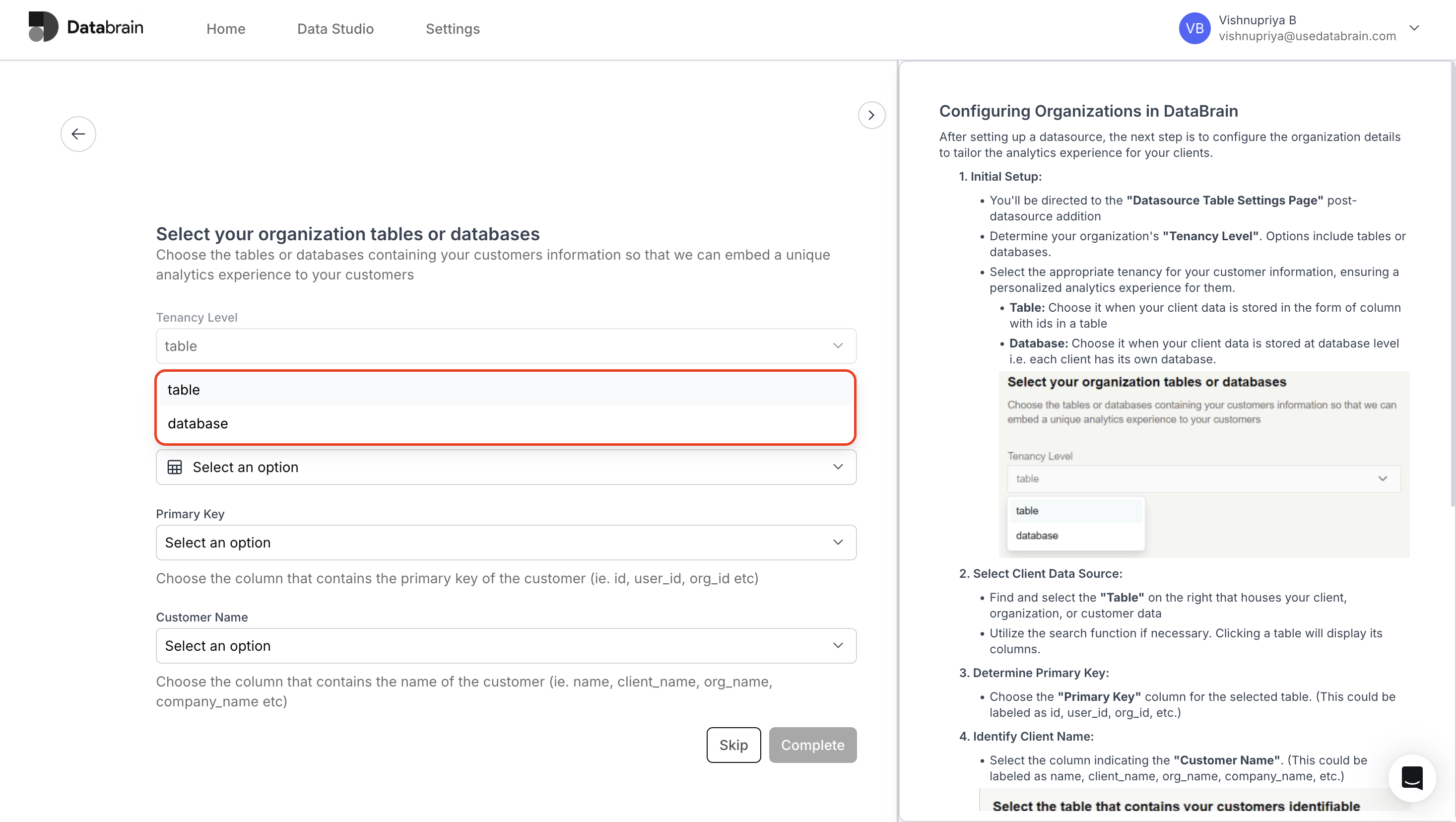 Select Tenancy Level