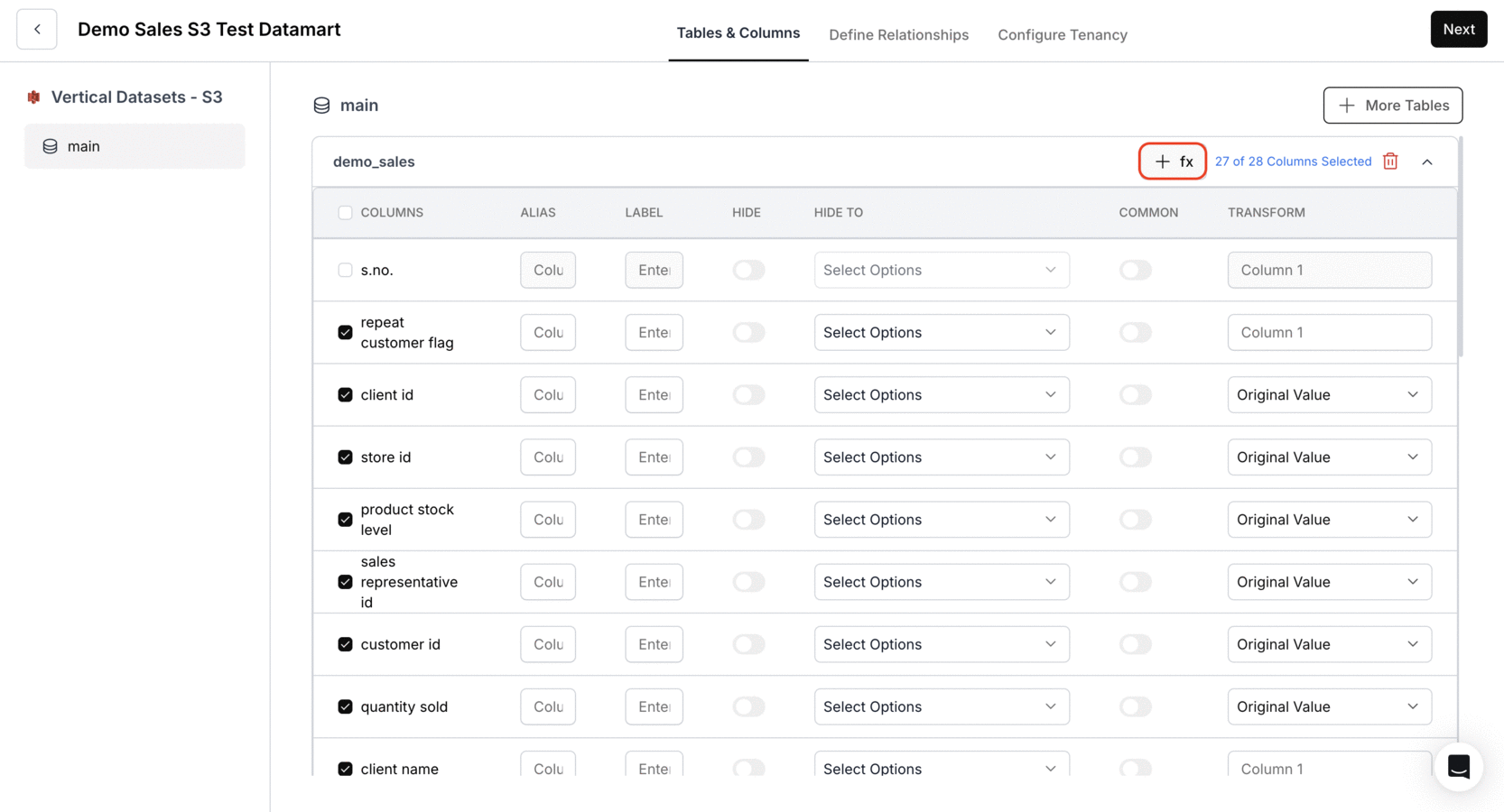 Calculated Fields Support
