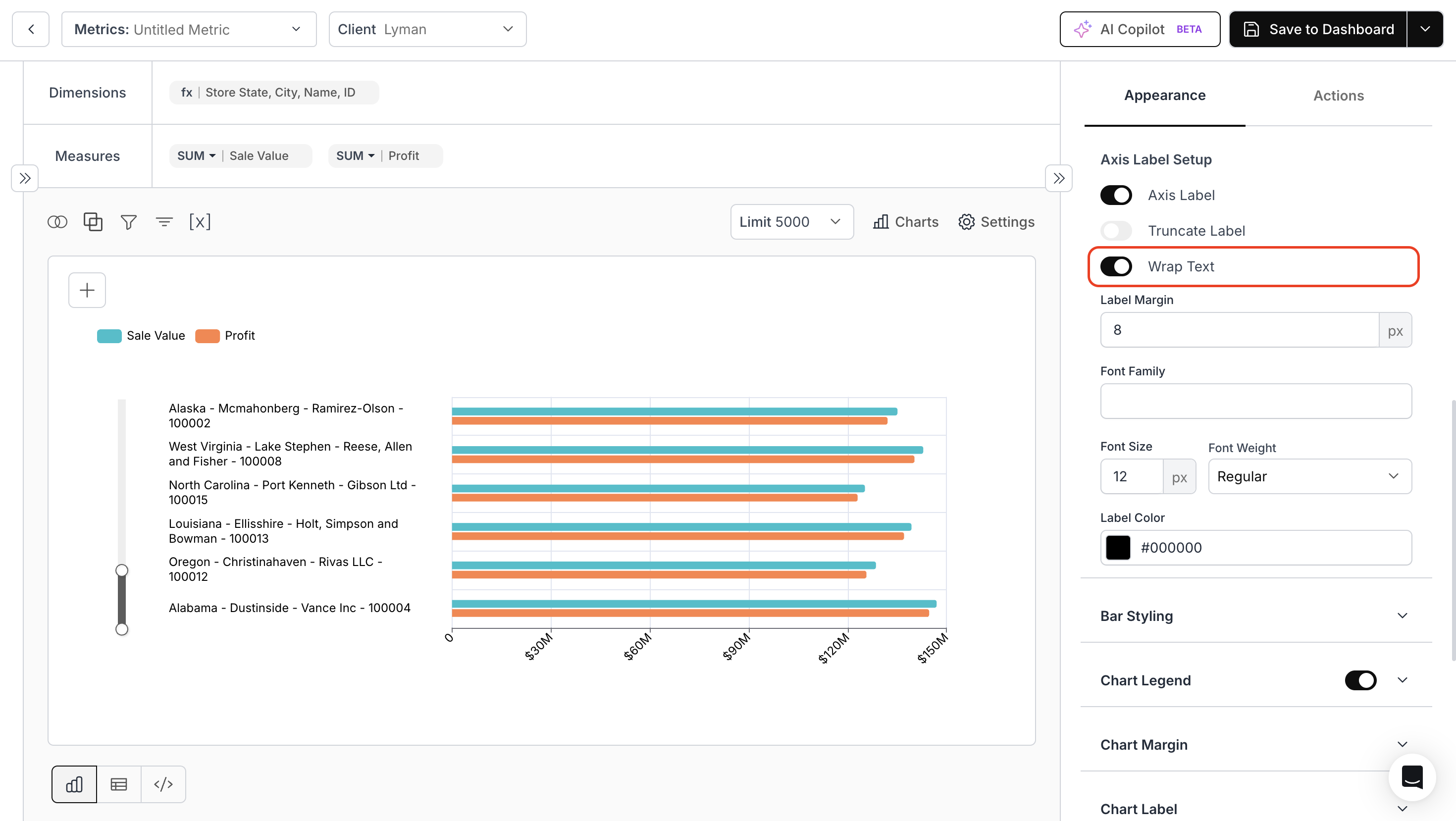 Wrap Text Support for Y-Axis Labels