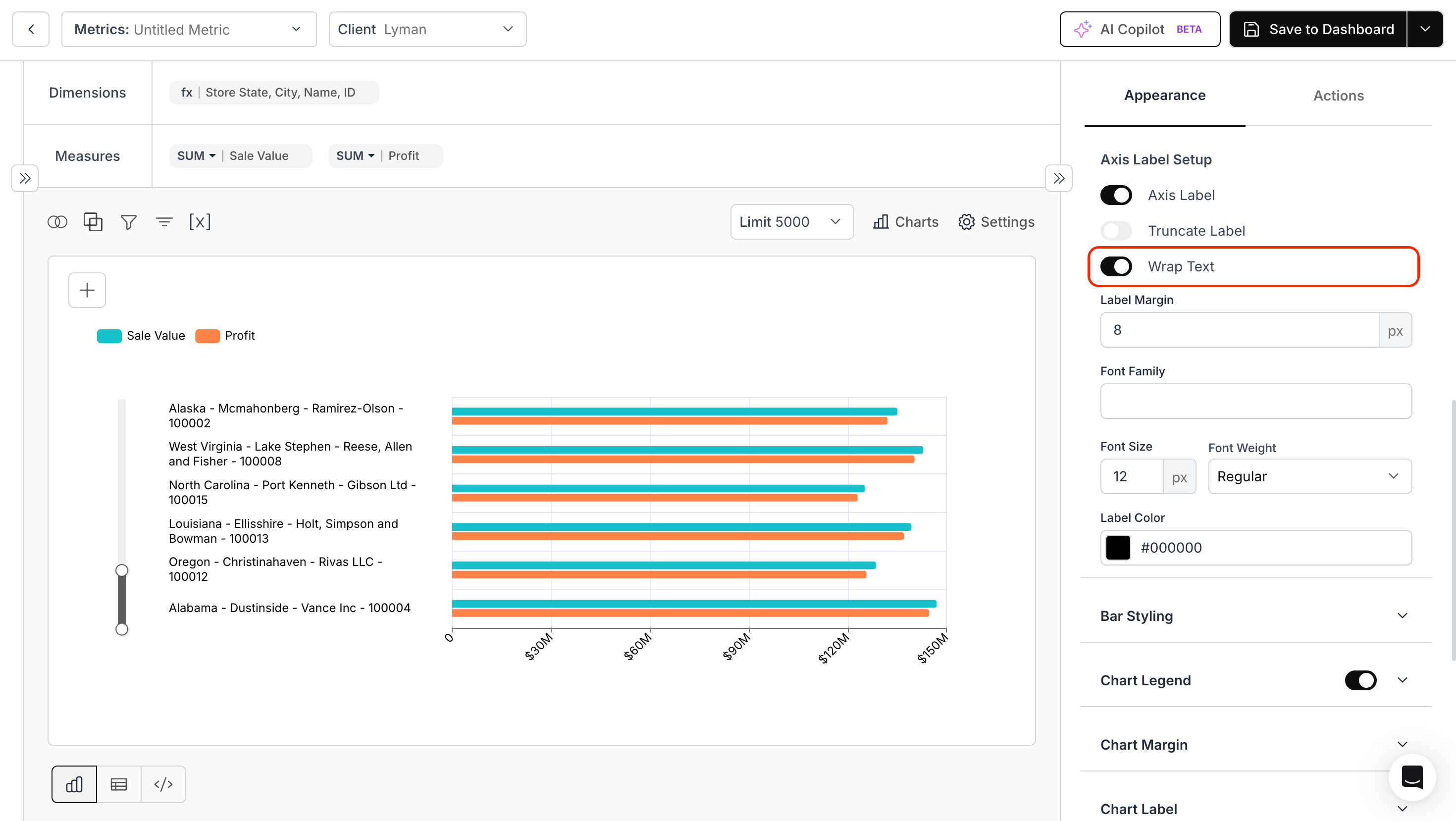 Wrap Text Support for Y-Axis Labels