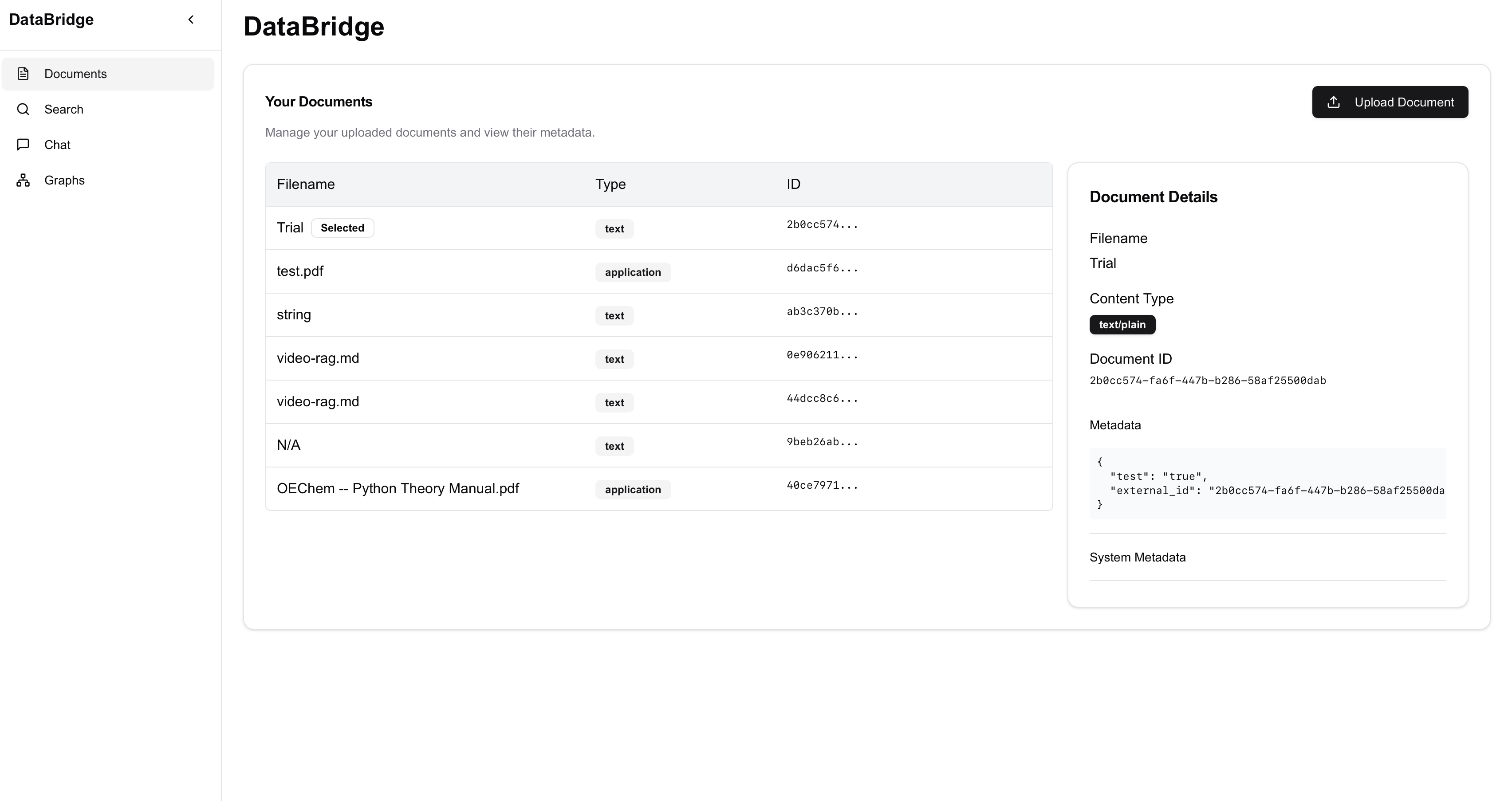 Morphik UI screenshot