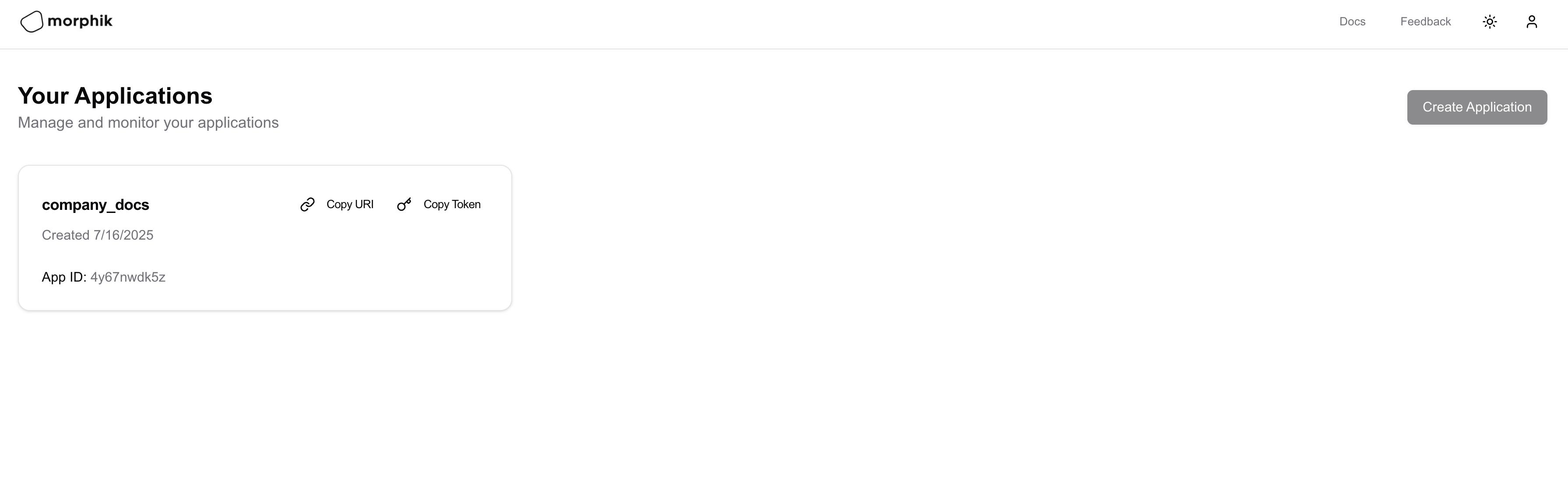 Created application with copy buttons