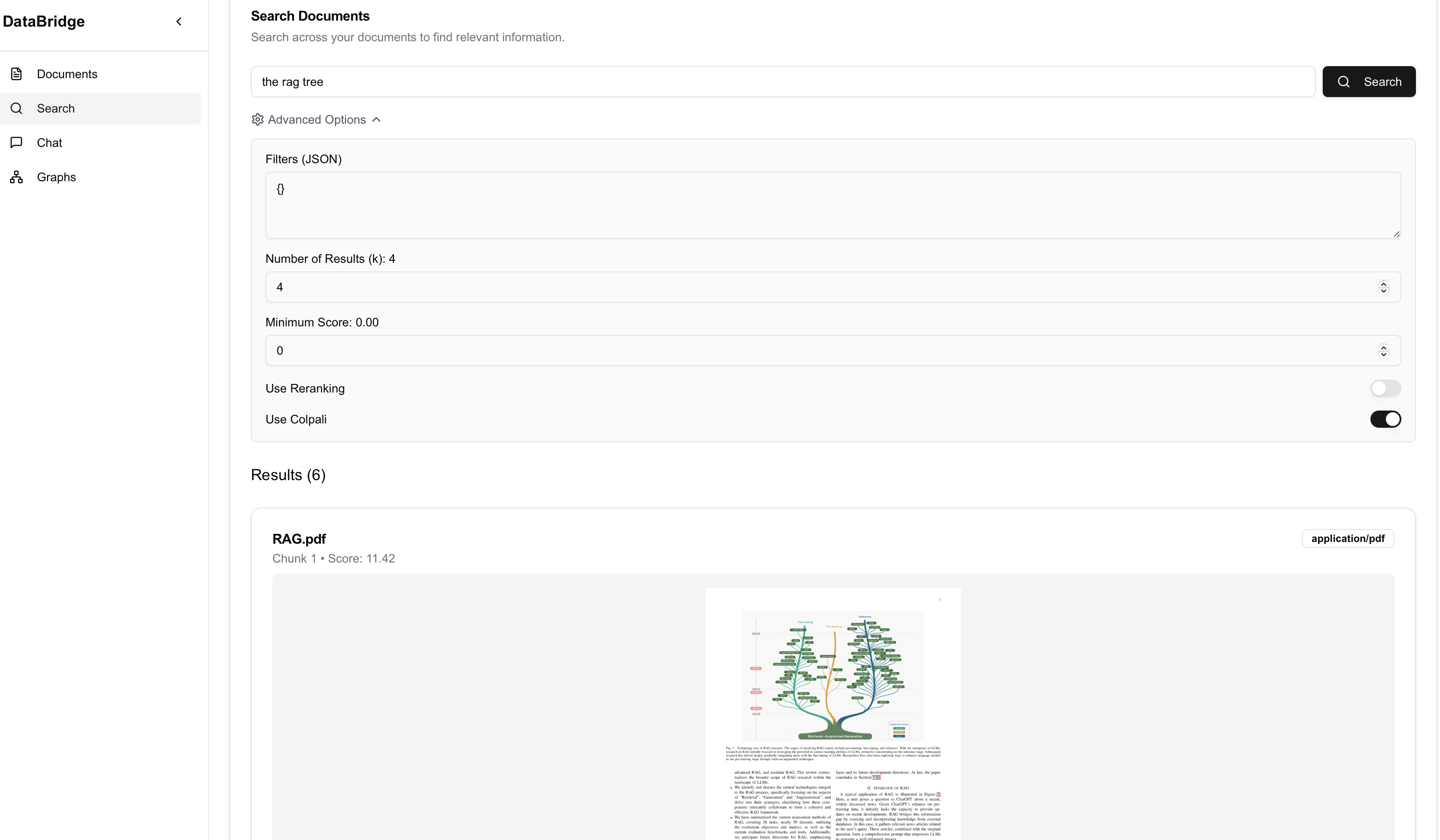 Morphik UI chunk searching