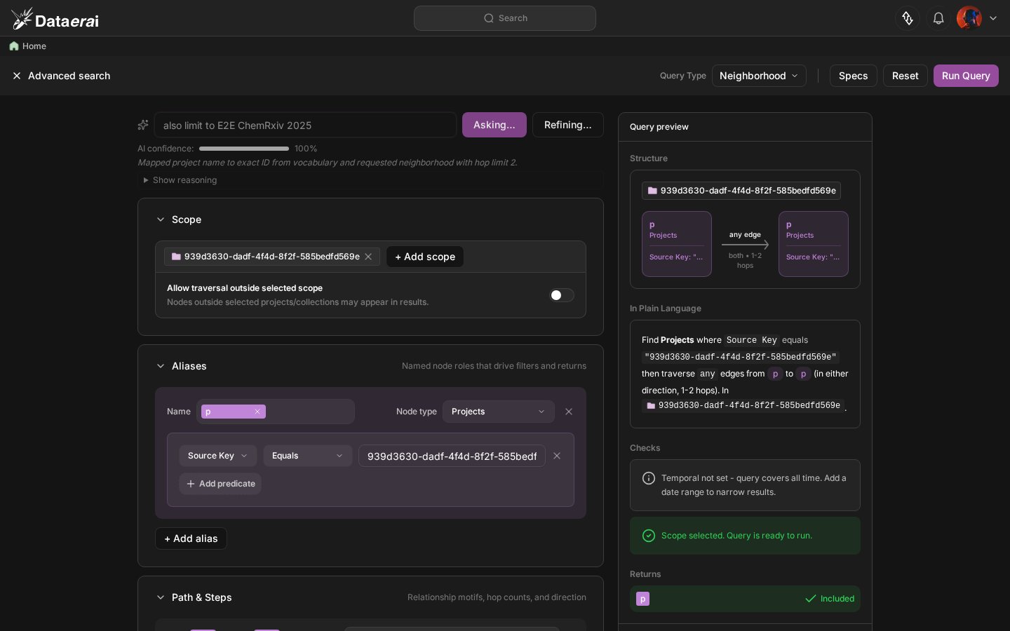 Advanced Search form updated after clicking Refine, showing a re-planned Spec