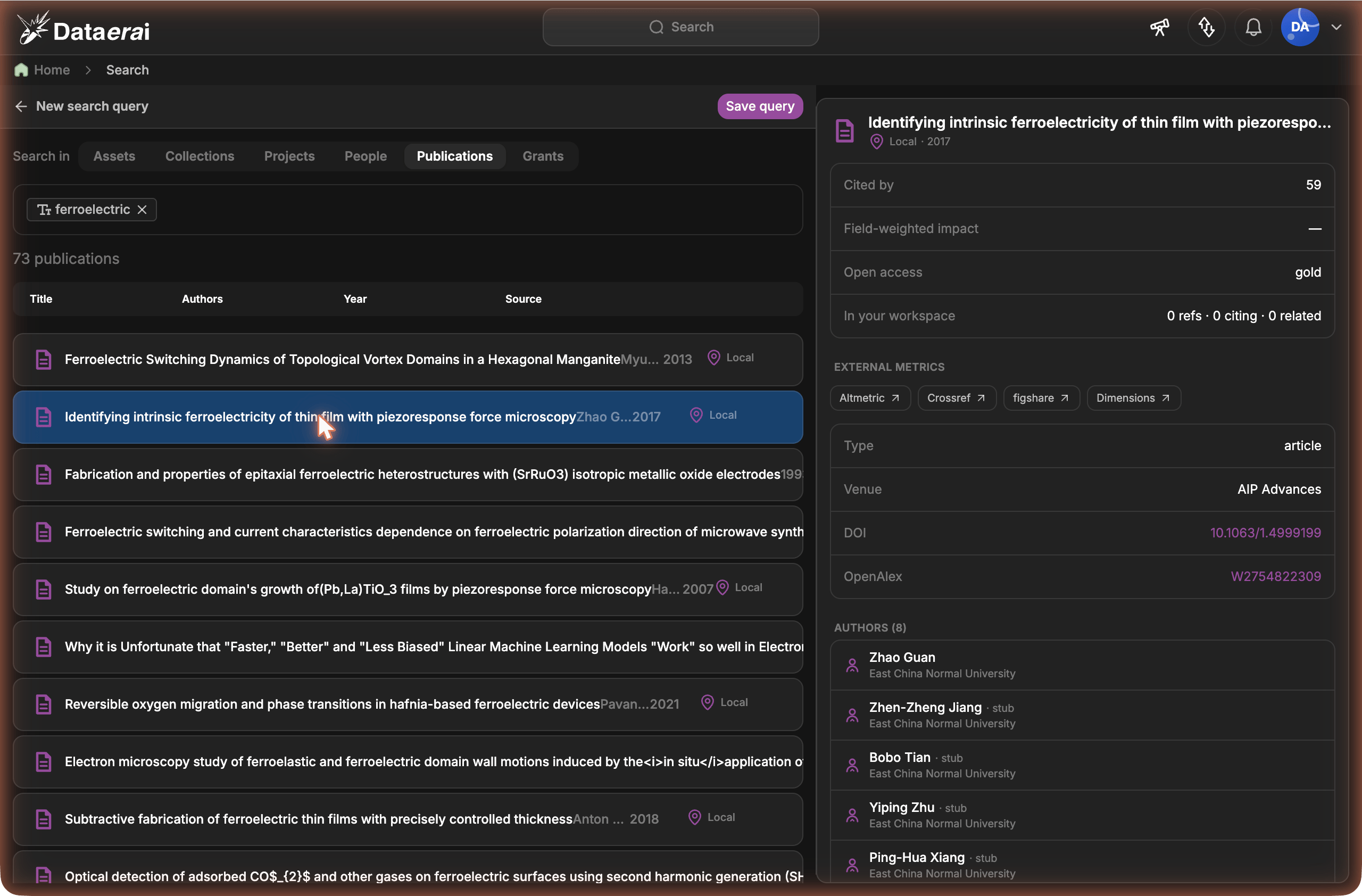 Publication detail sidebar