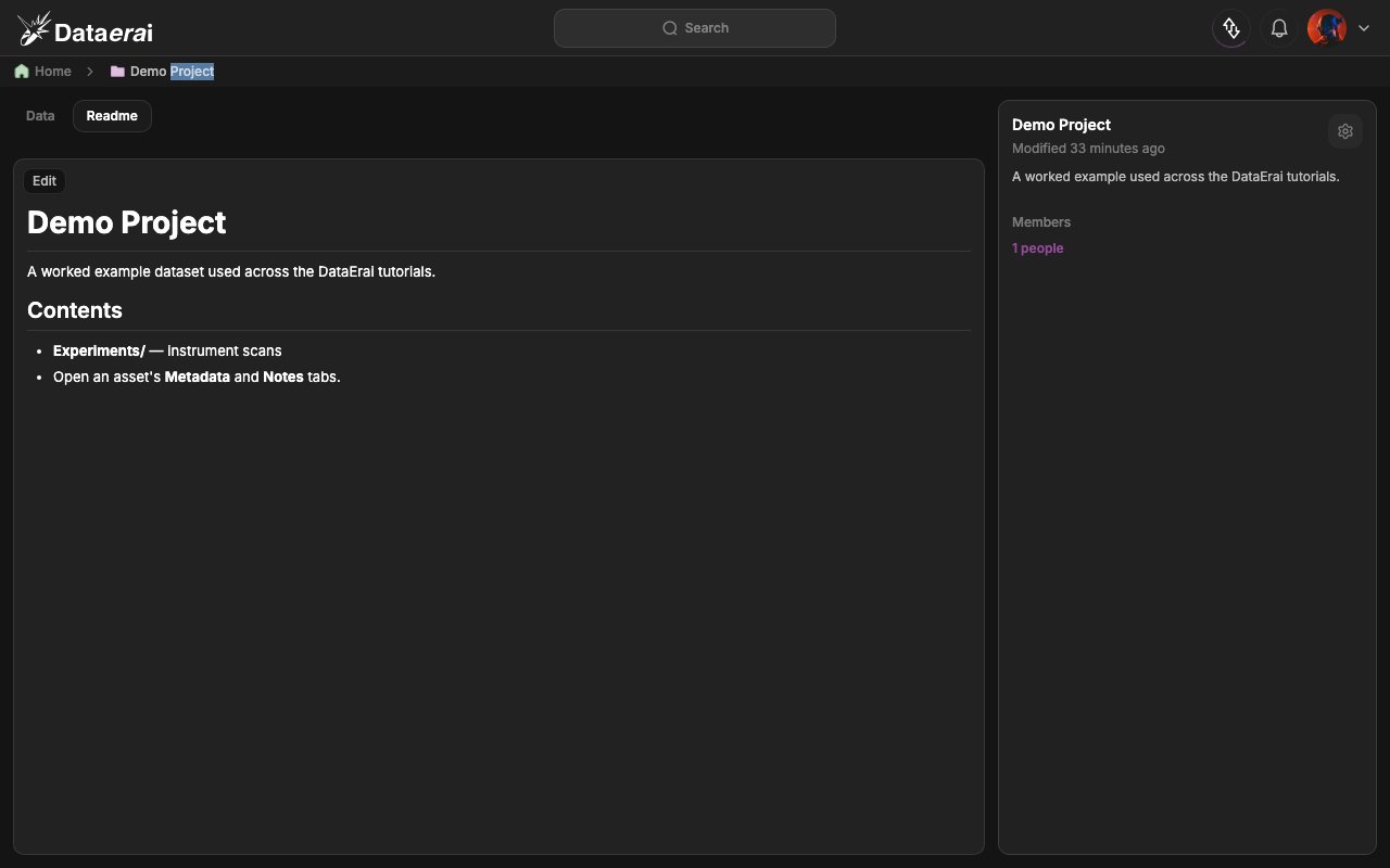 A rendered README on the project Readme tab with the Edit button