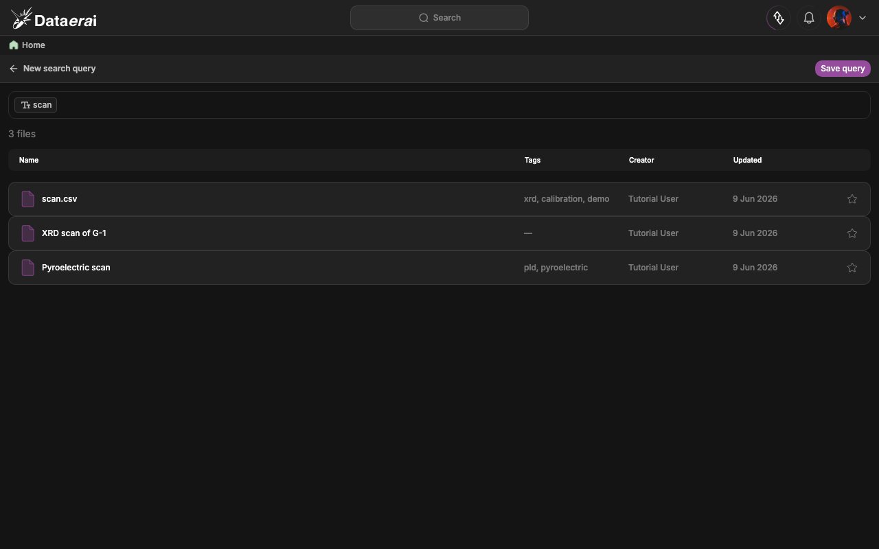 The /search results page after running a keyword query