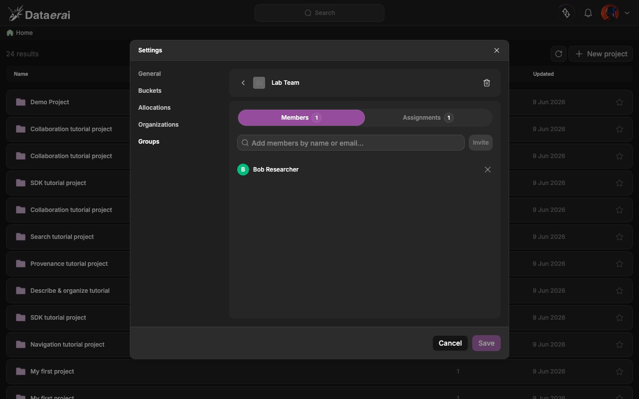 The Lab Team group with the second user listed as a member