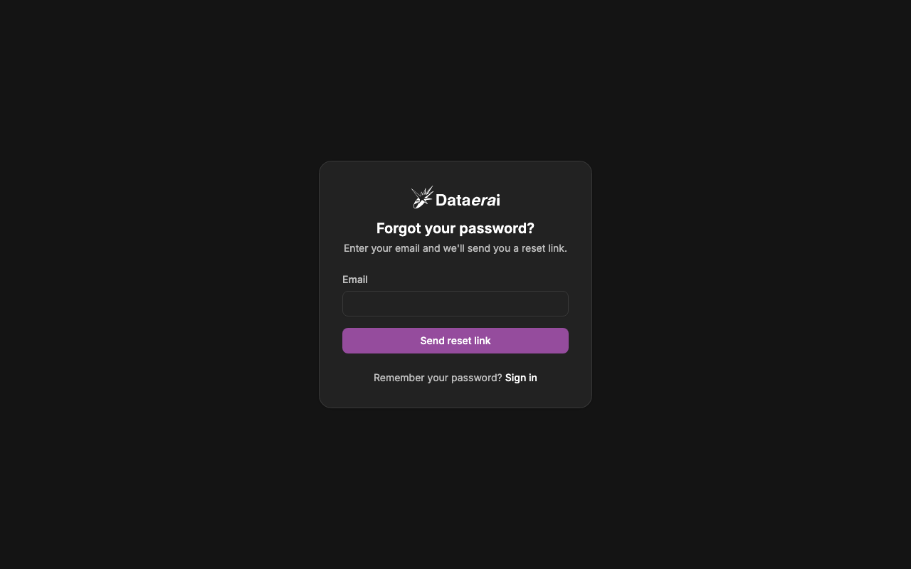 The password-reset request page
