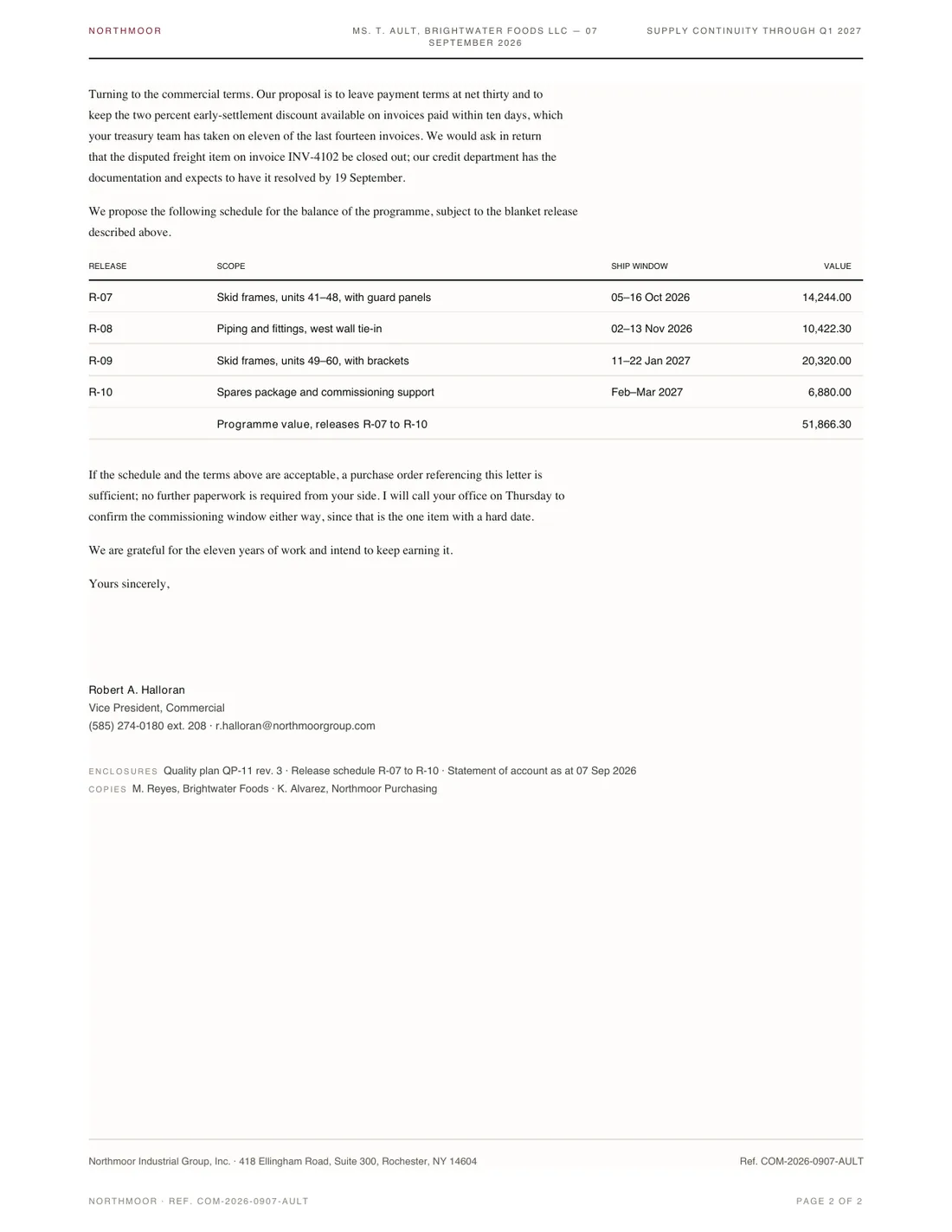Letterhead, page 2