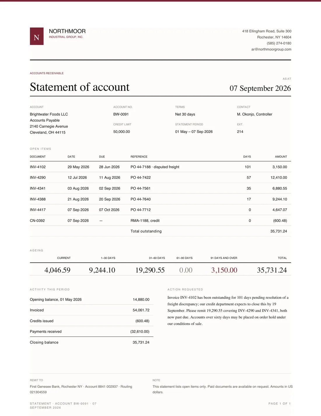 Statement, page 1