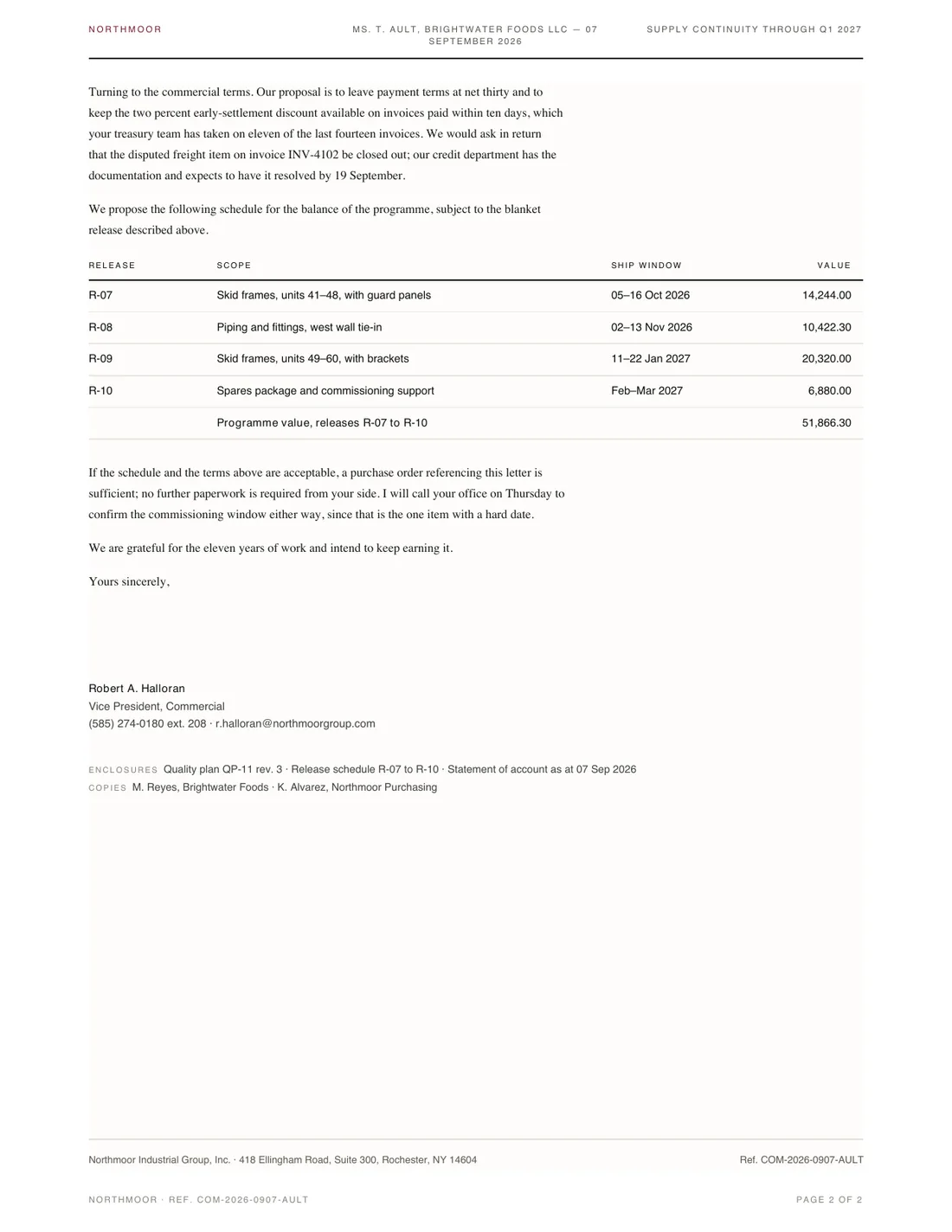 Letterhead, page 2