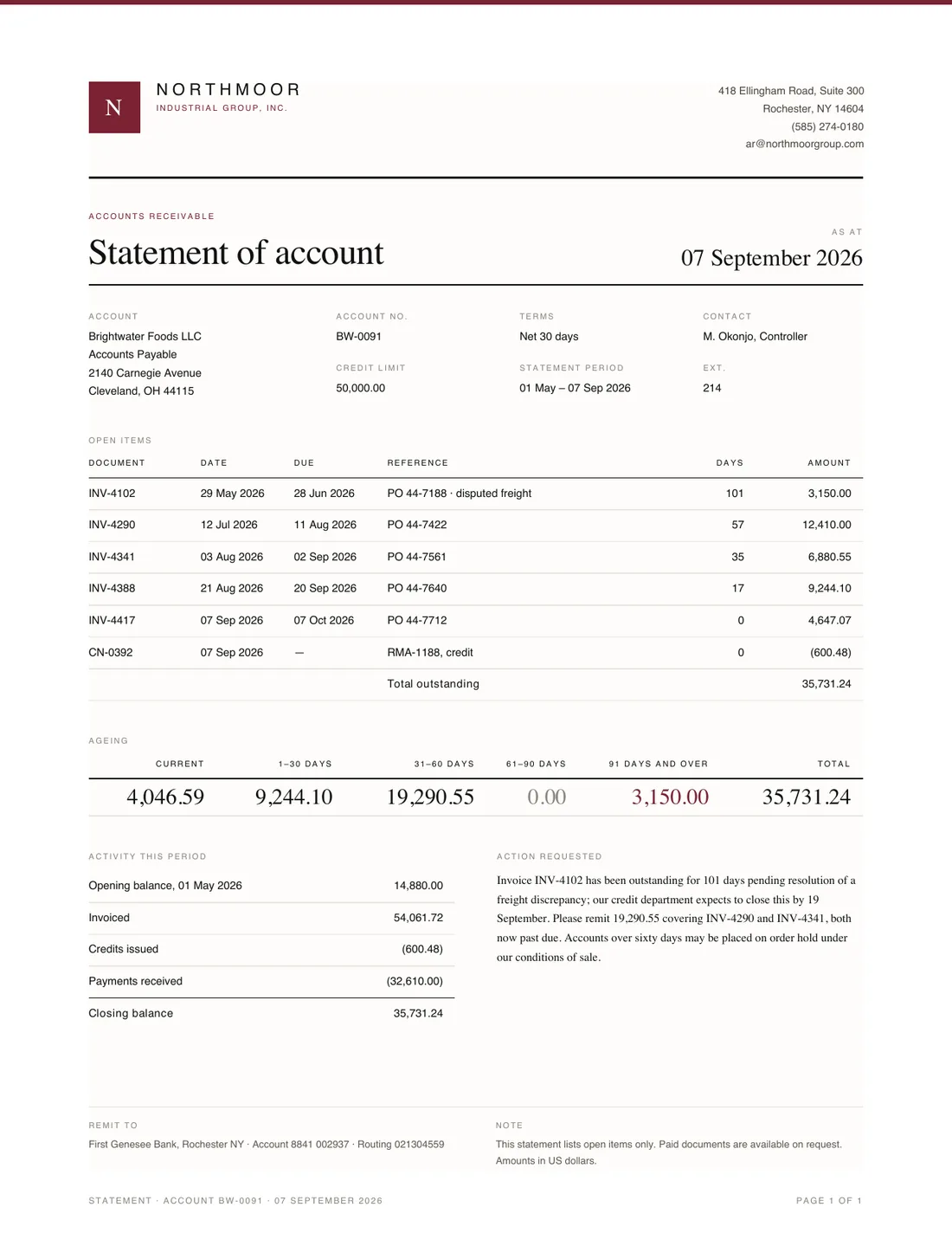 Statement, page 1
