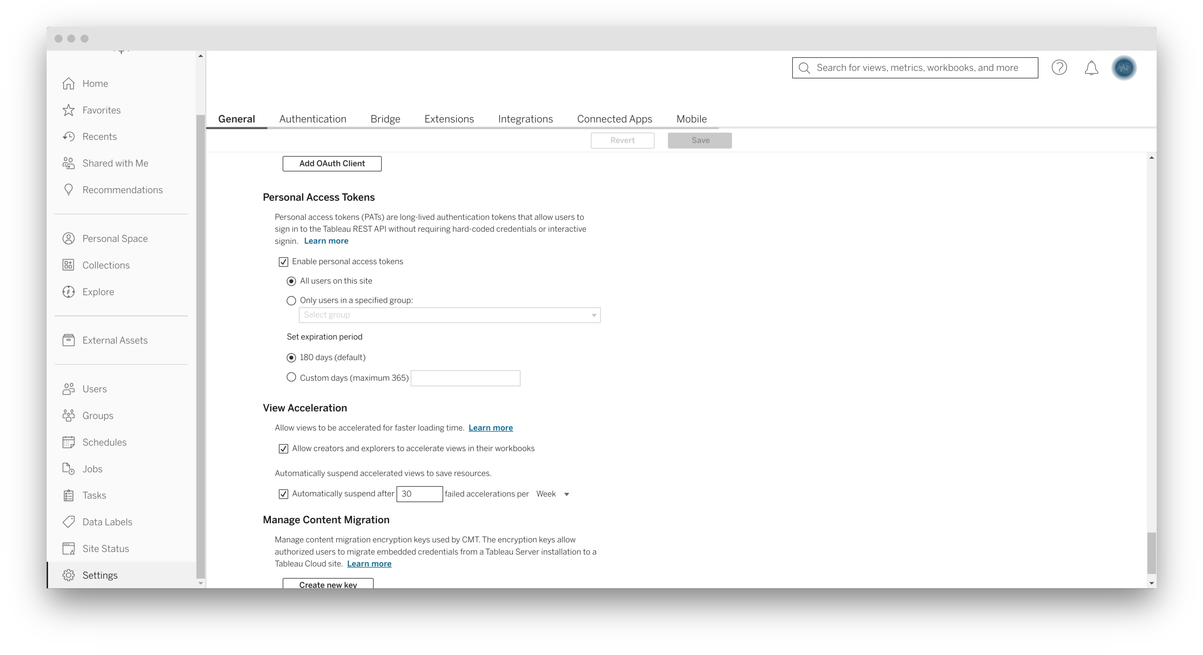Enable Personal Access Tokens