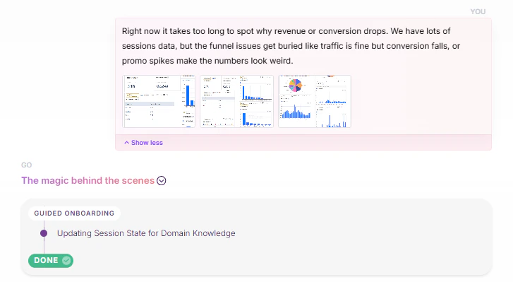 GO business-context upload step