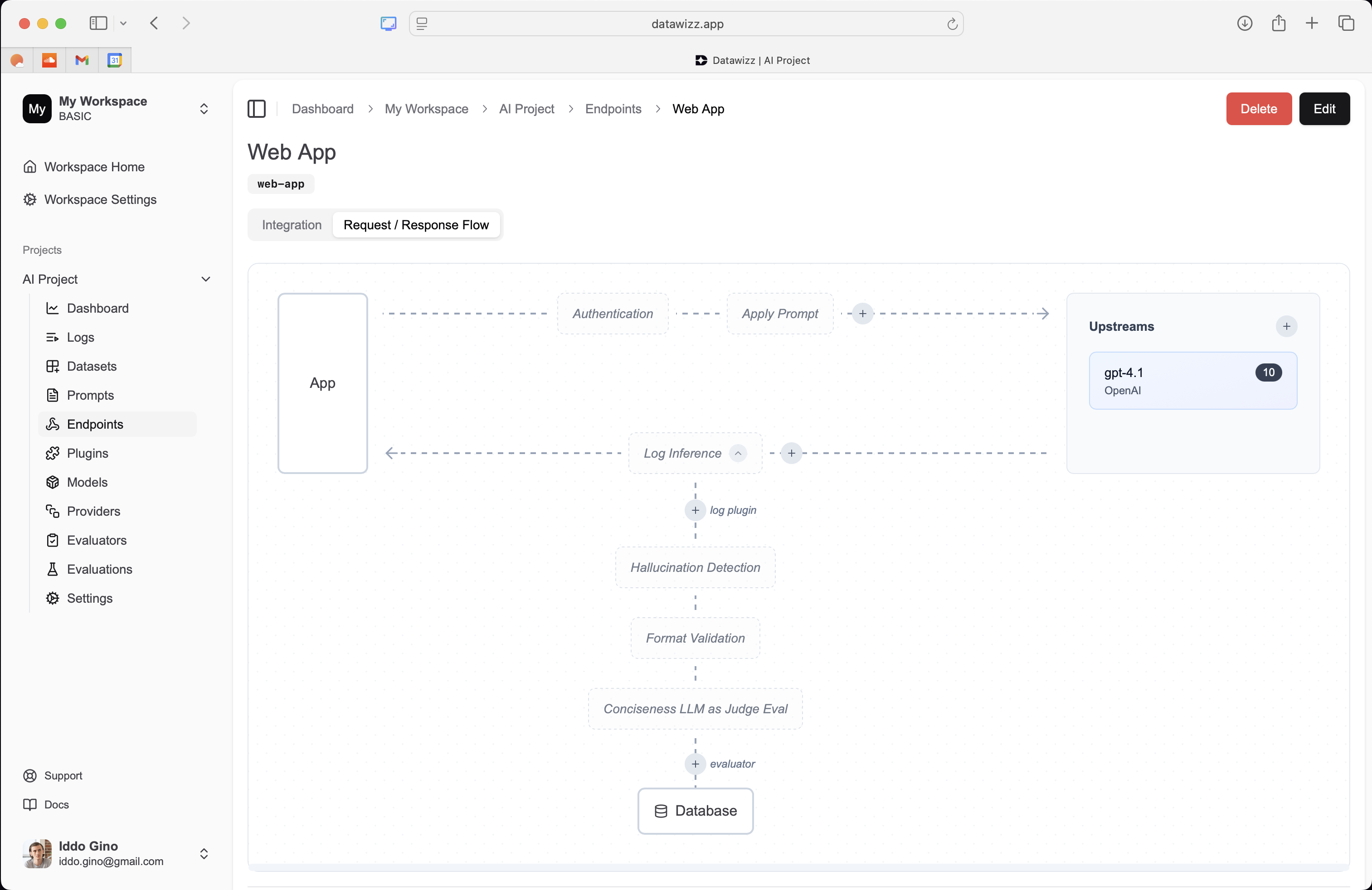 Online Evaluations in Datawizz