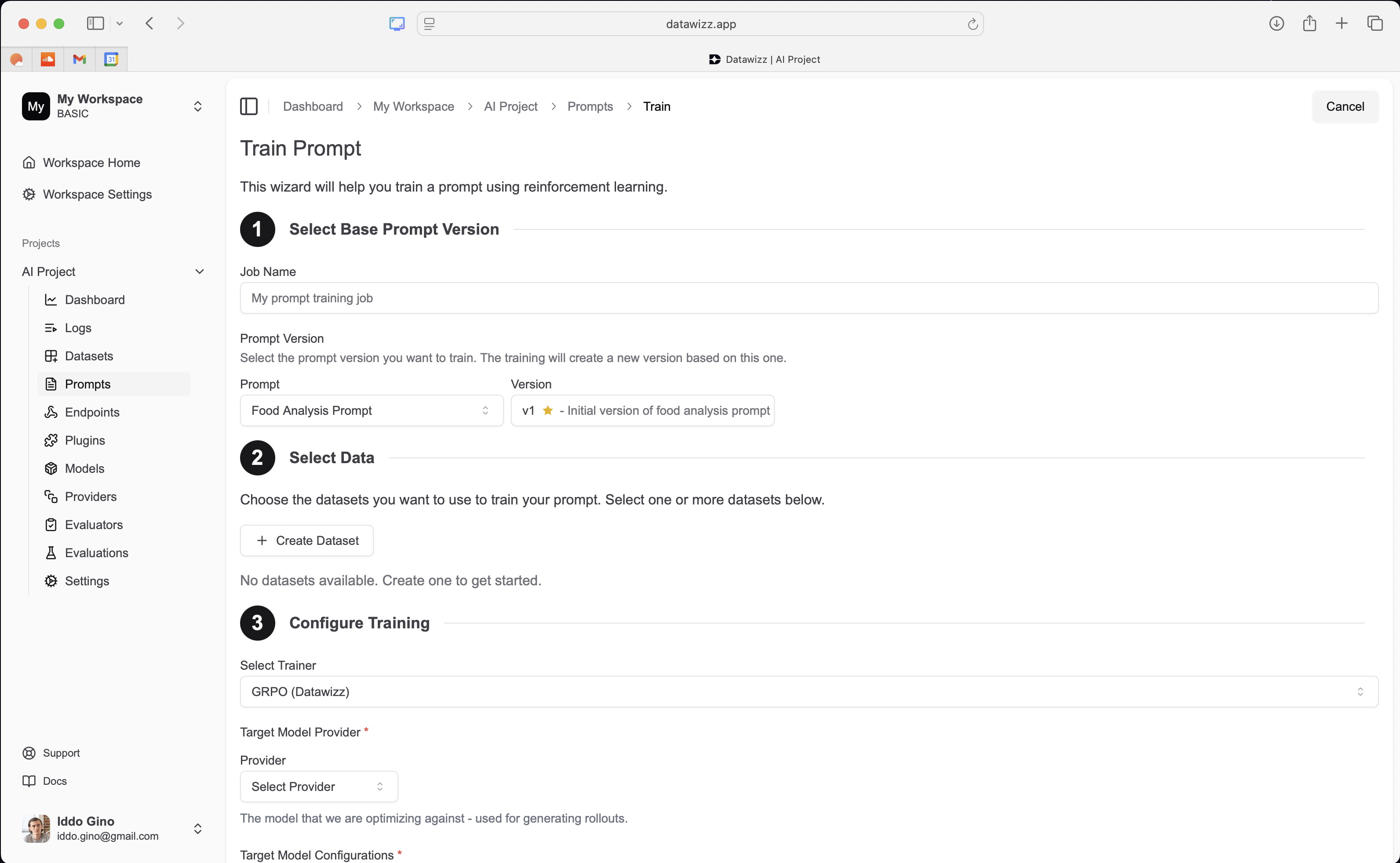 Automated Prompt Tuning in Datawizz