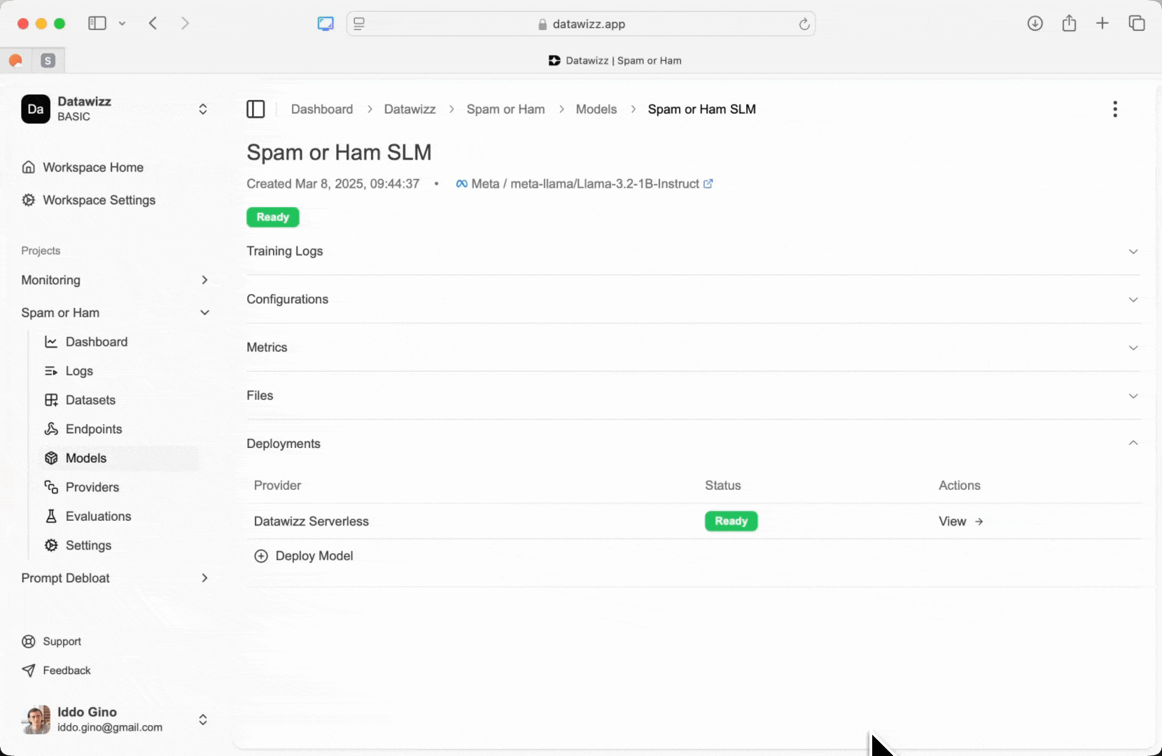 Deploy to Datawizz Serverless