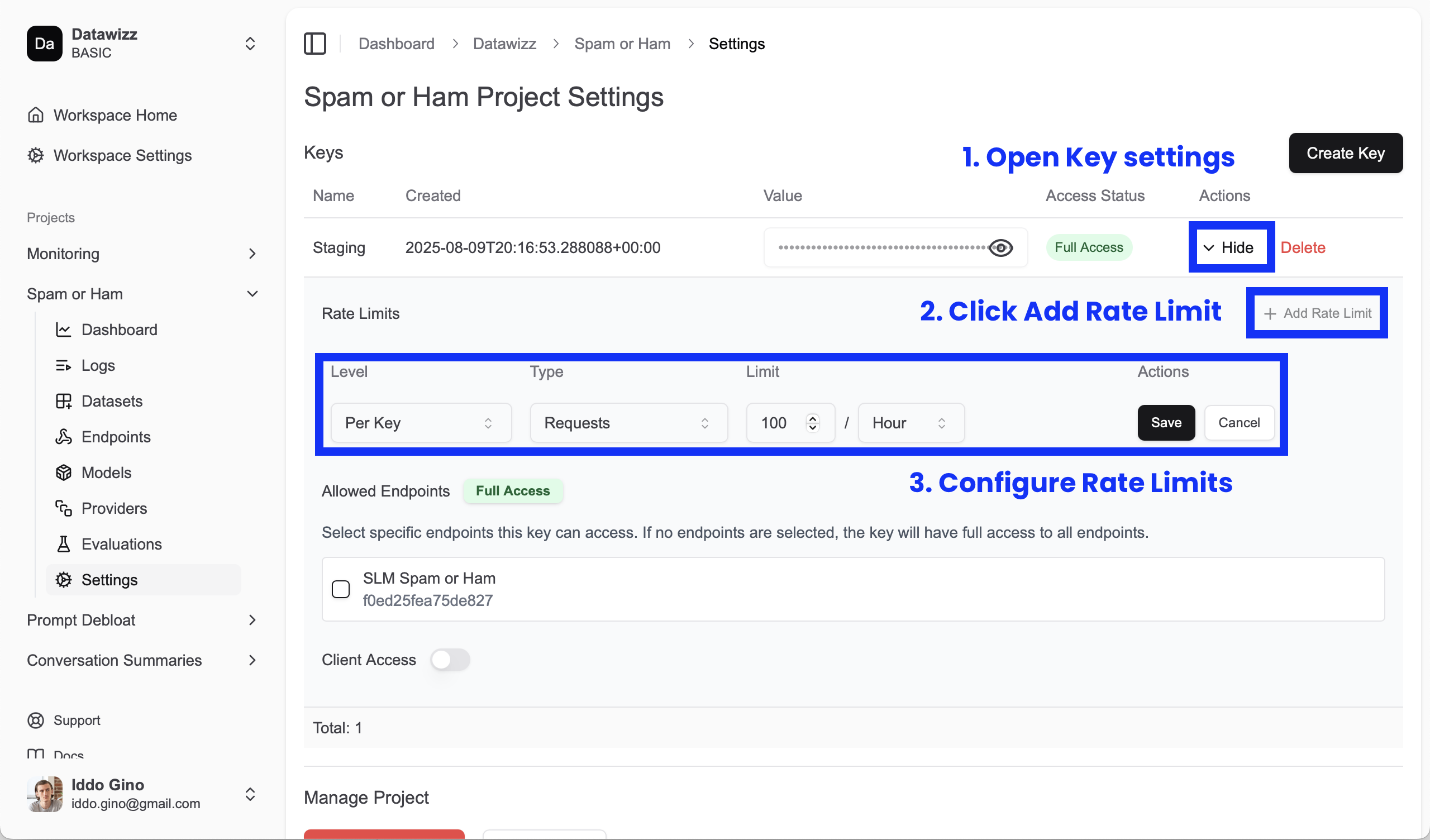 Configure Rate Limits