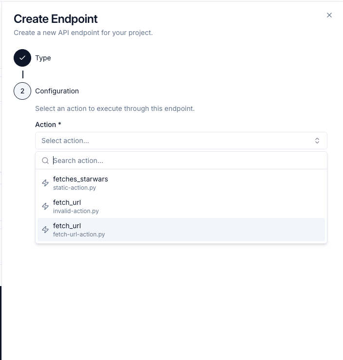Create Endpoint Step 2