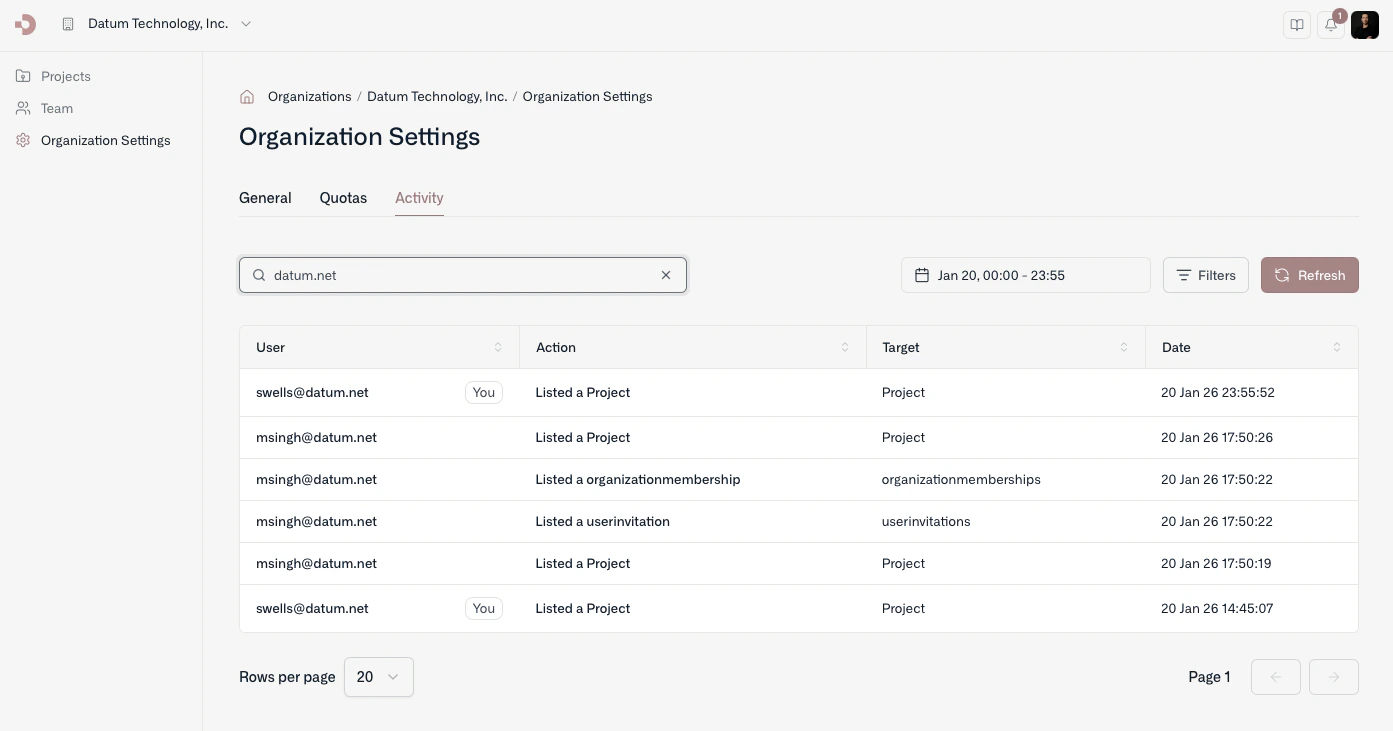 Activity Logs