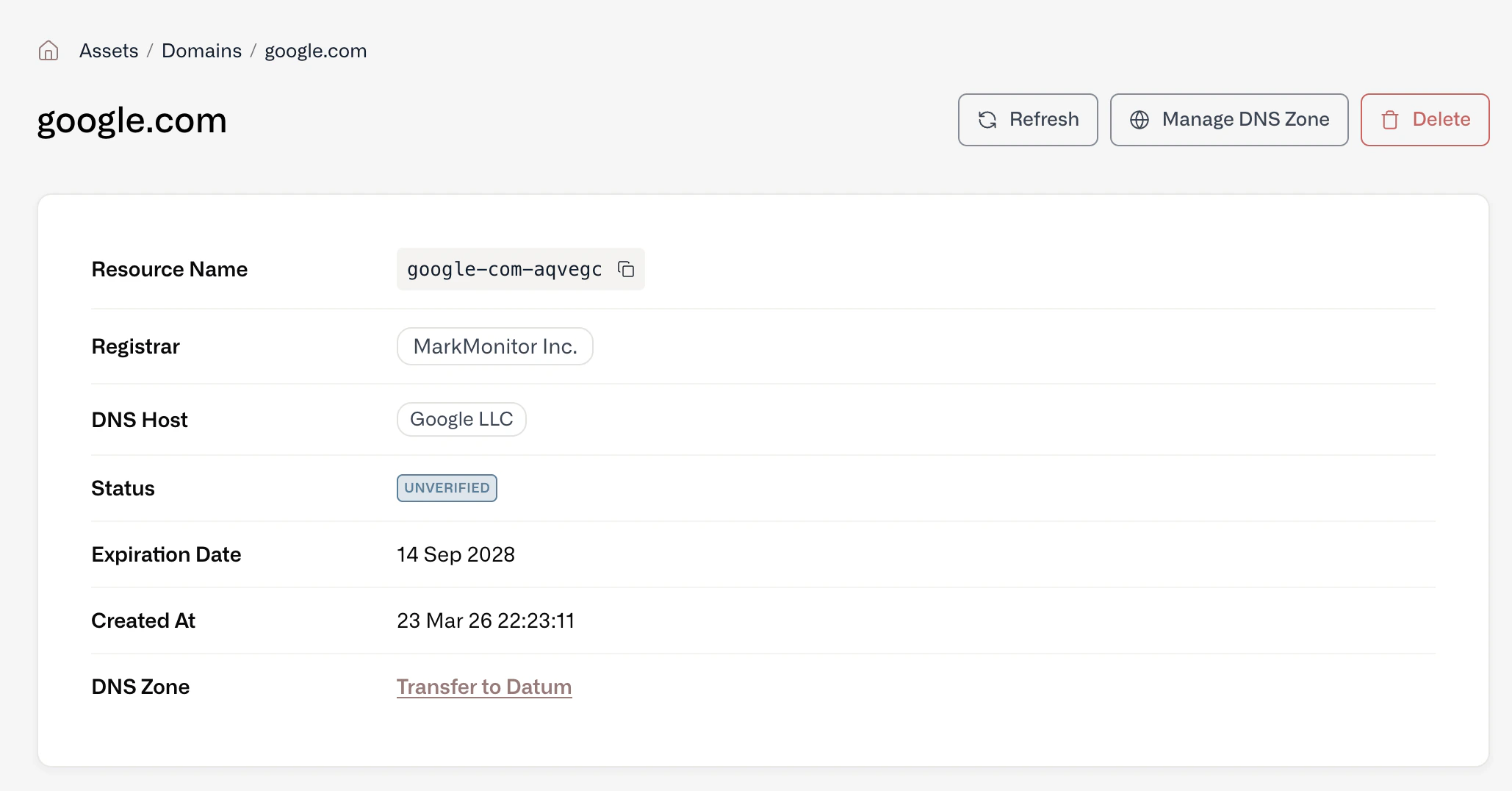 Domain Details