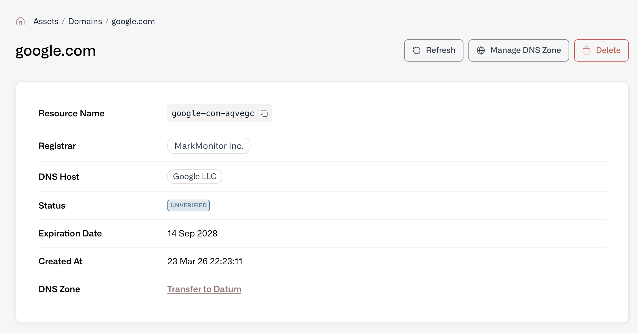 Domain Details