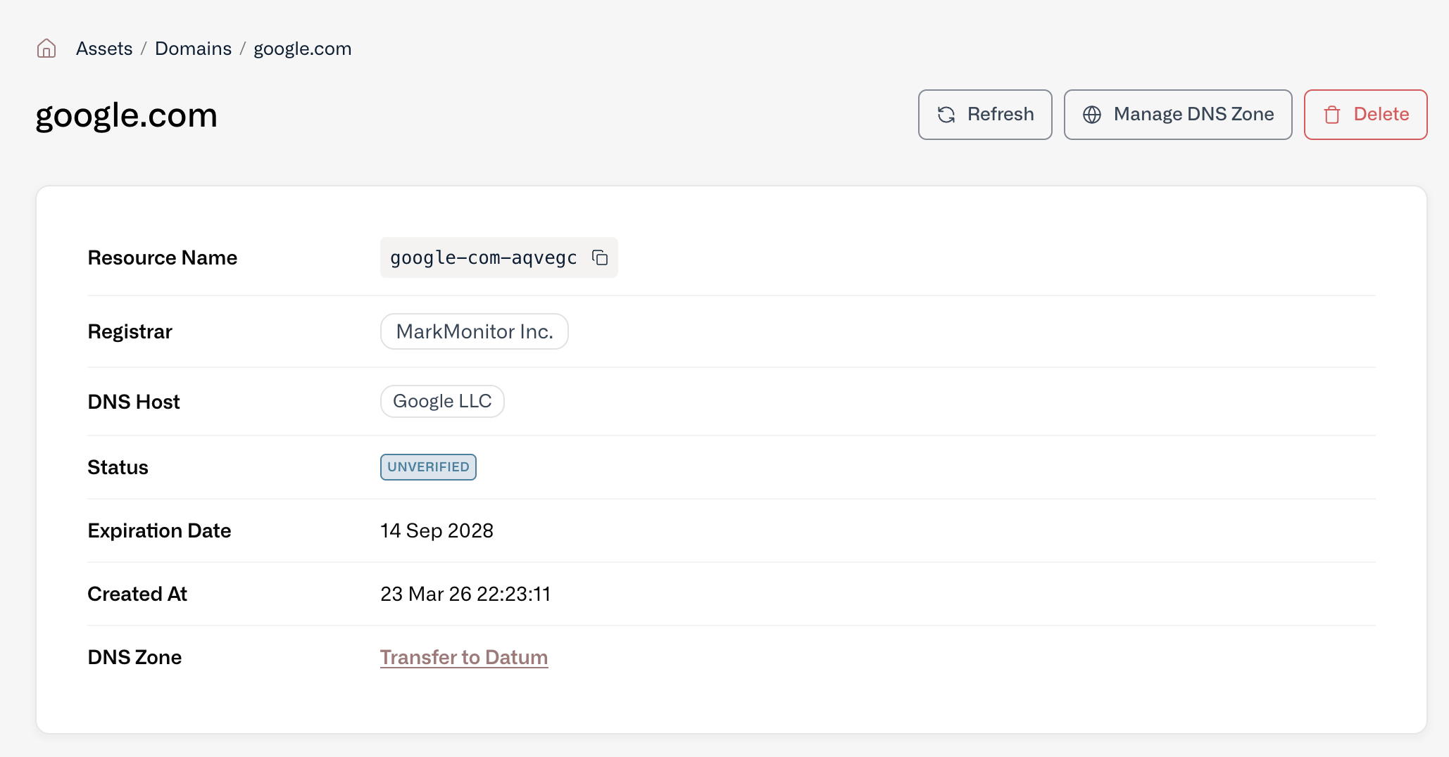 Domain Details