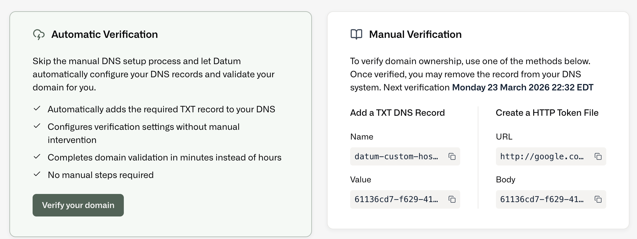 Domain Verification