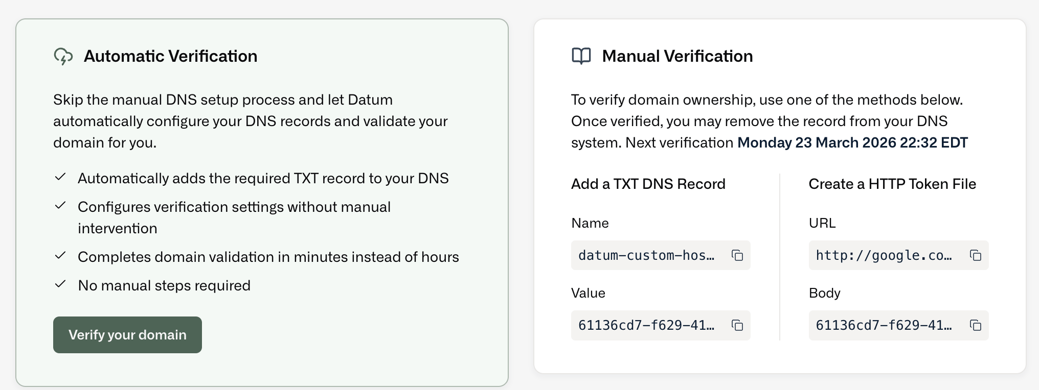 Domain Verification