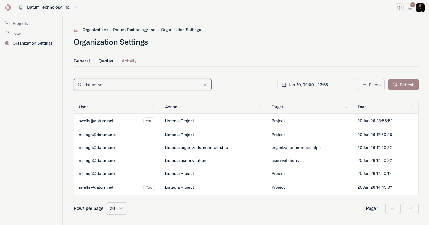 Activity Logs