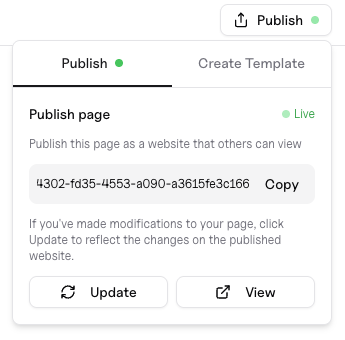 Publish Menu