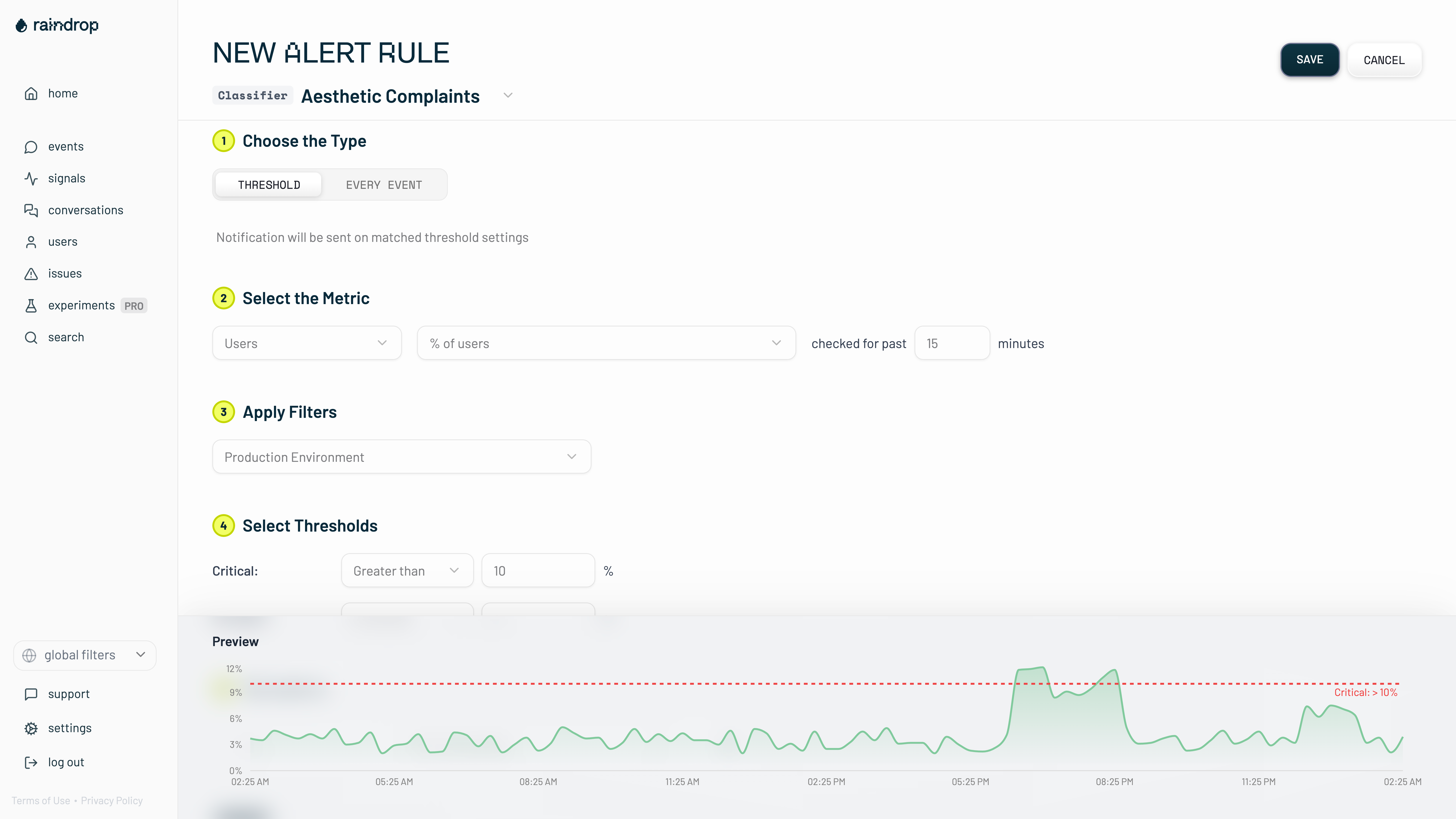 Alerts - Raindrop