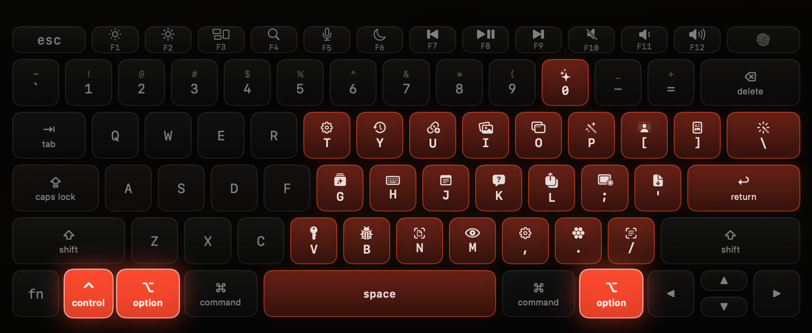 Keyboard shortcuts settings