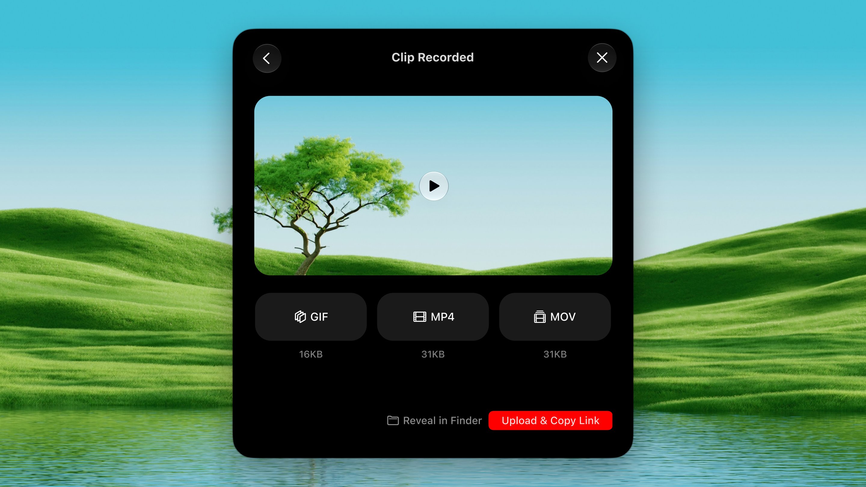 Clip to Link — screen recording with shareable link