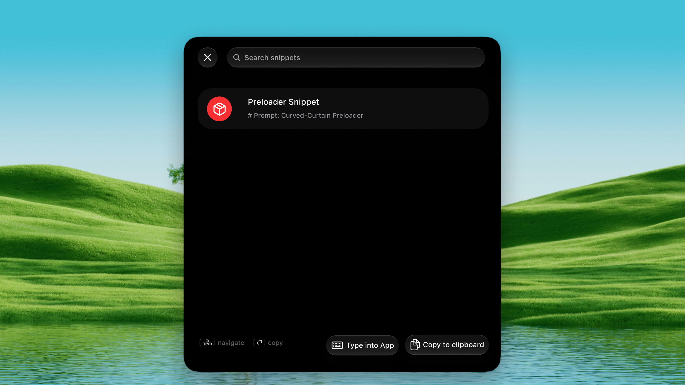 Prompt Snippets palette