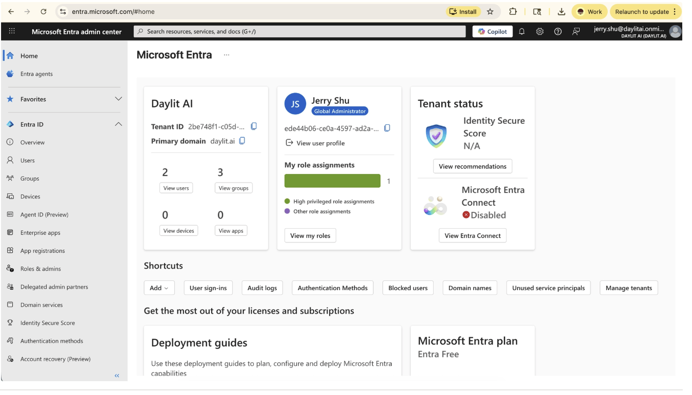 Microsoft Entra admin center