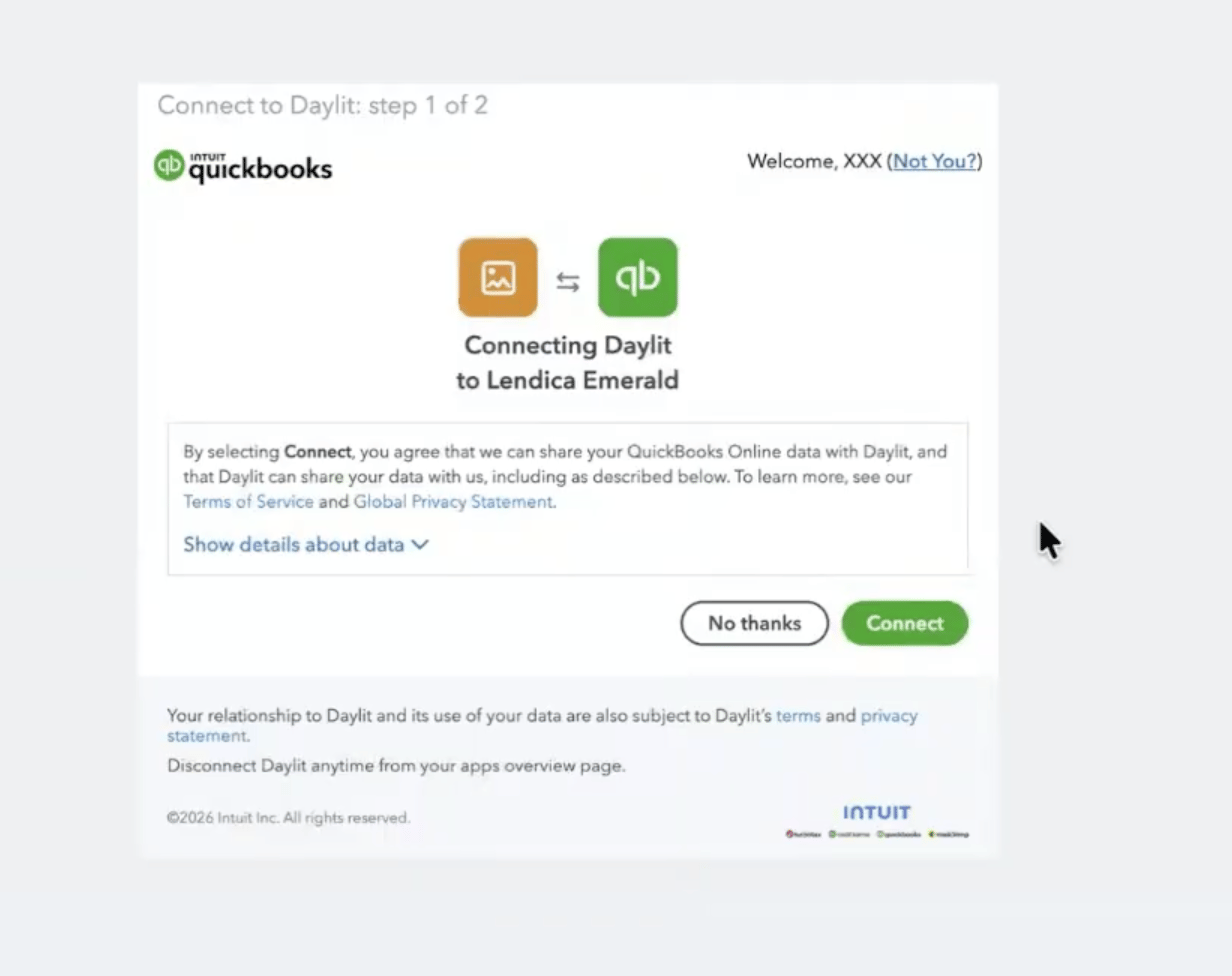 Select your QuickBooks company