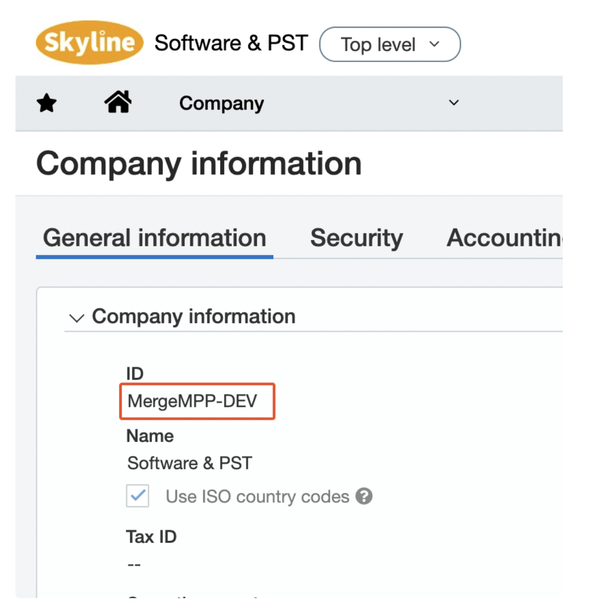 Copy your Company ID from Sage Intacct